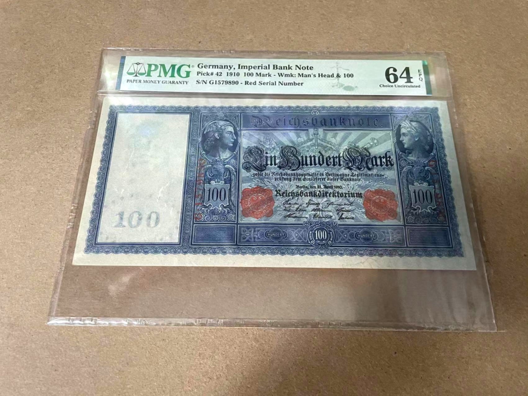【Blue Auction】✨世界纸币精拍第327期——莫总专场XXI 【百年风云】德国 1910年100马克 PMG64EPQ 大票幅 