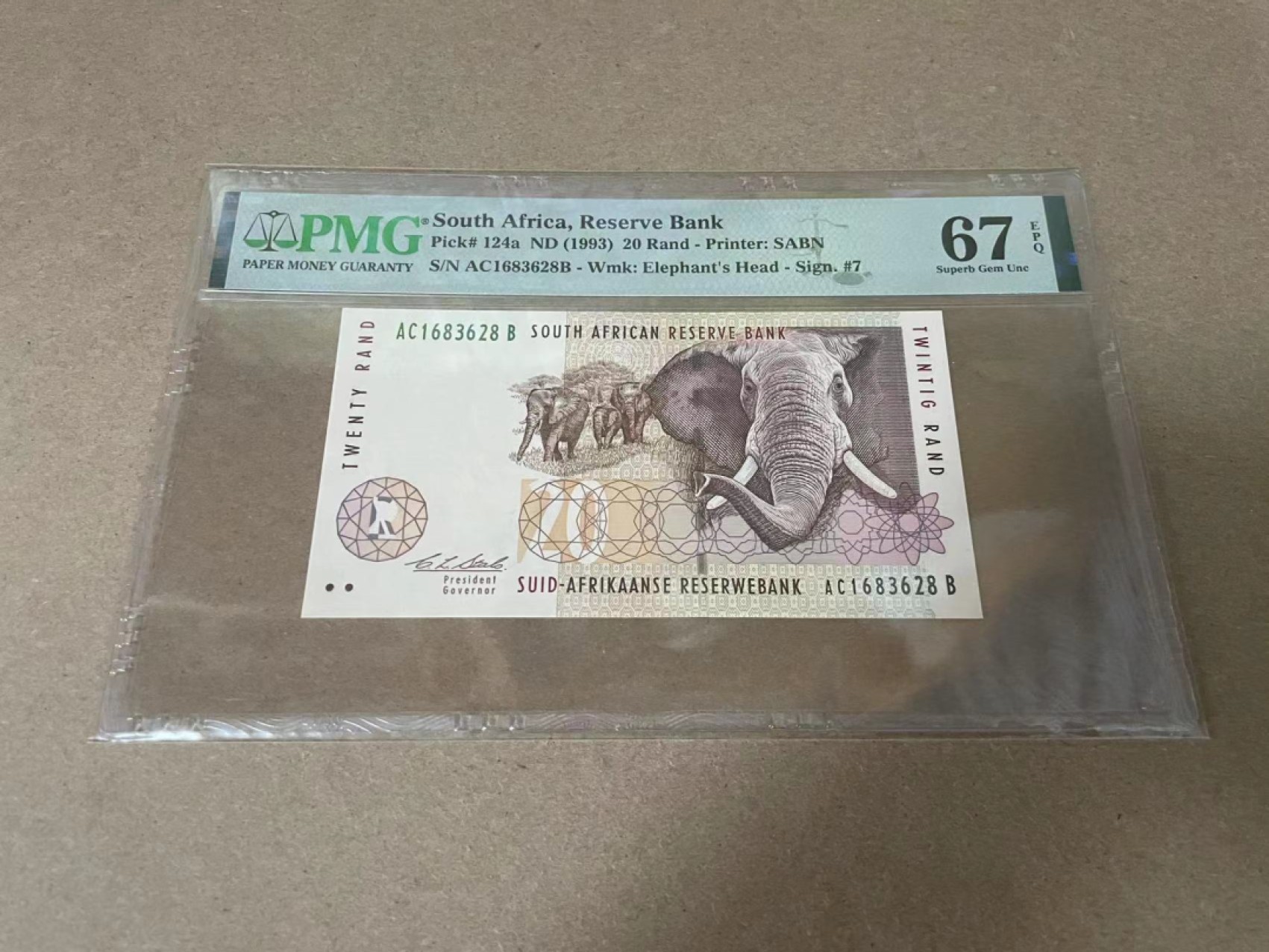 【Blue Auction】✨世界纸币精拍第327期——莫总专场XXI 【无47】南非 1993年20兰特 PMG67EPQ 
