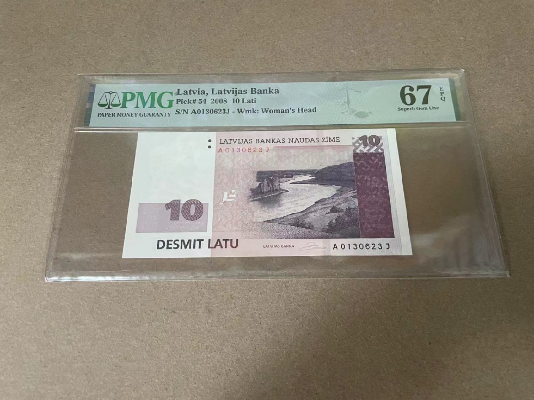 【Blue Auction】✨世界纸币精拍第327期——莫总专场XXI 【A冠无47】拉脱维亚 2008年10拉图 PMG67EPQ 