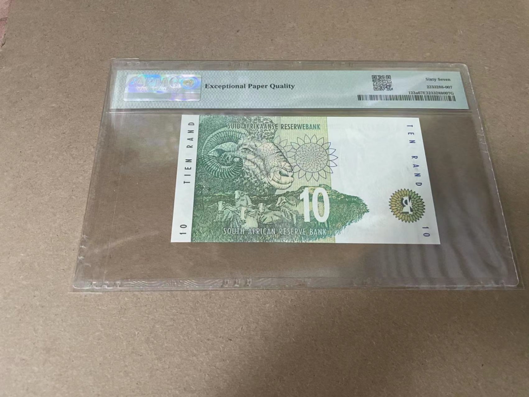 【Blue Auction】✨世界纸币精拍第327期——莫总专场XXI 【AA初版】南非 1993年10兰特 PMG67EPQ 