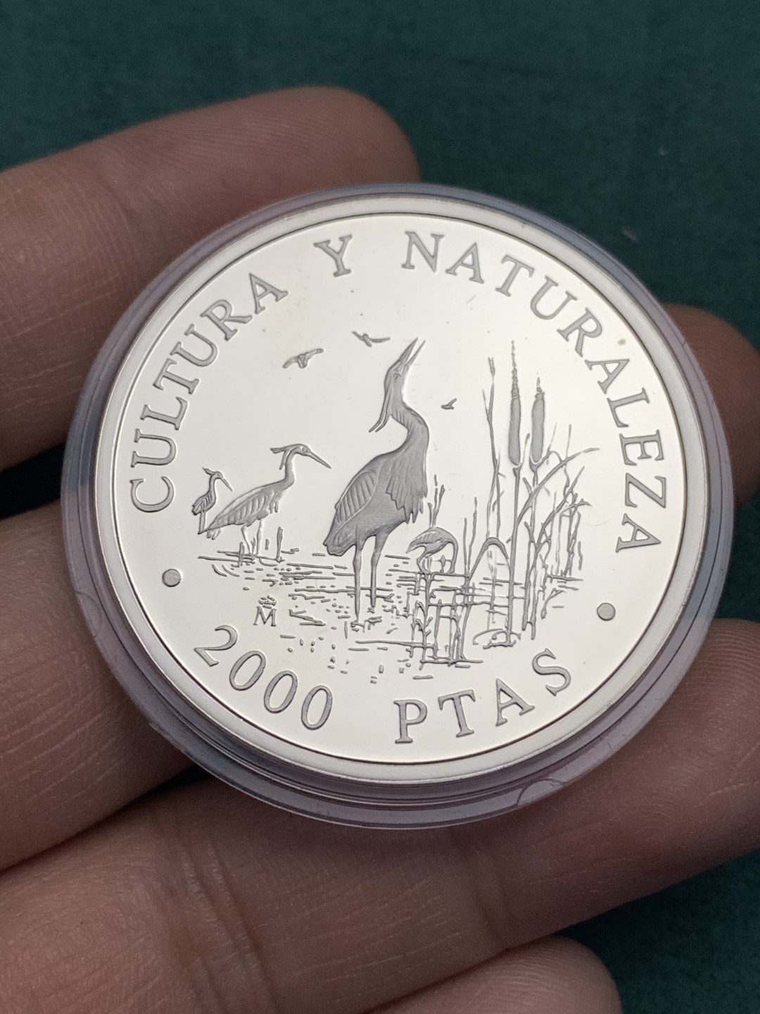 《竞宝斋》第168场-周日，周一，周四 3场 (全场包邮) 西班牙1994年 保护自然系列 2000比塞塔精制大银币 非常漂亮