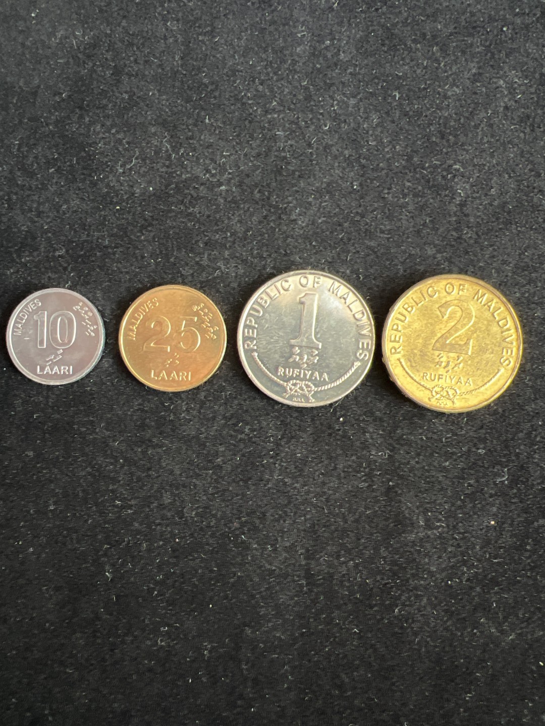 飞翔风筝外国硬币纸币第一场 马尔代夫硬币4枚