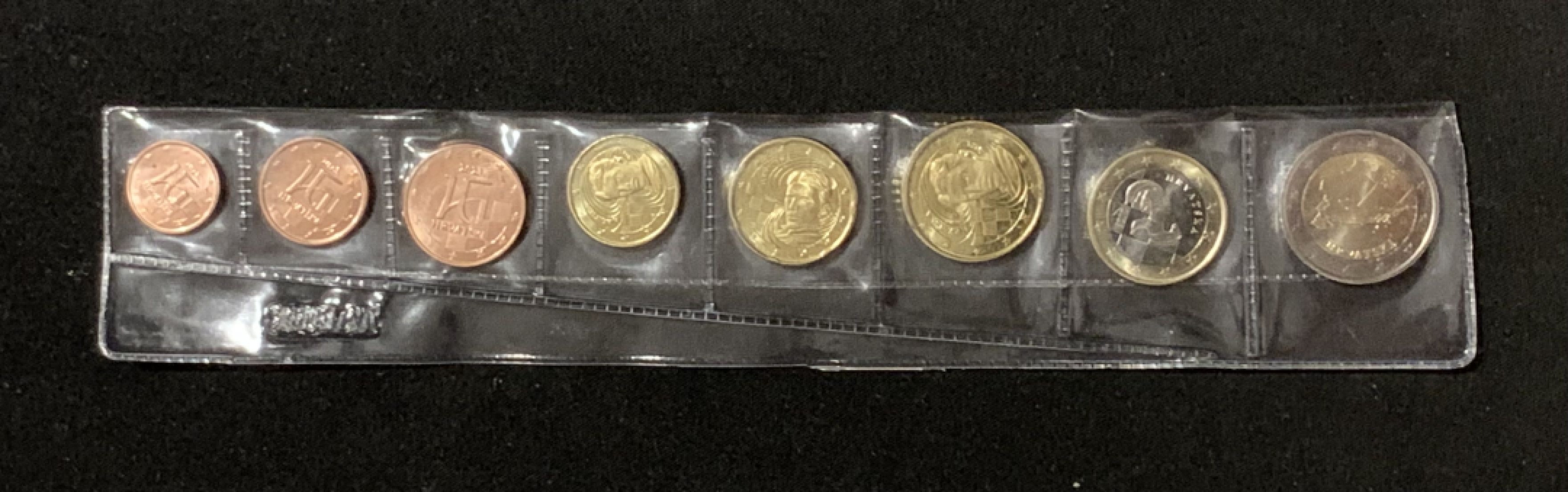 紫瑗钱币——第281期拍卖 克罗地亚 2023年 首年份 1分——2欧元 8枚套 UNC