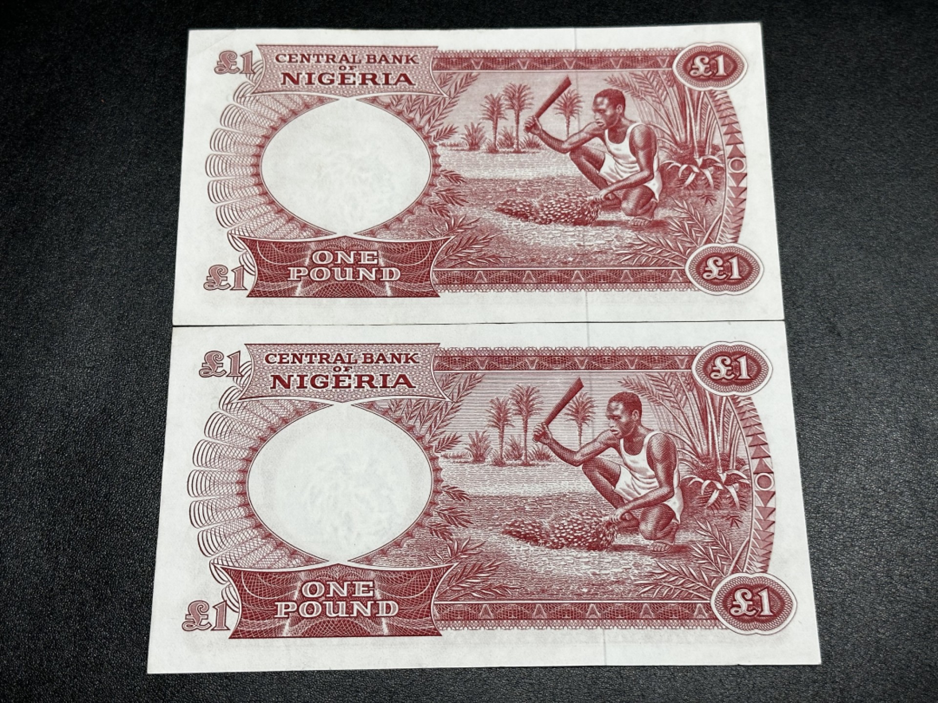 《外钞收藏家》第二百七十一期（连拍第二场） 尼日利亚1镑 两连号 AU+品相