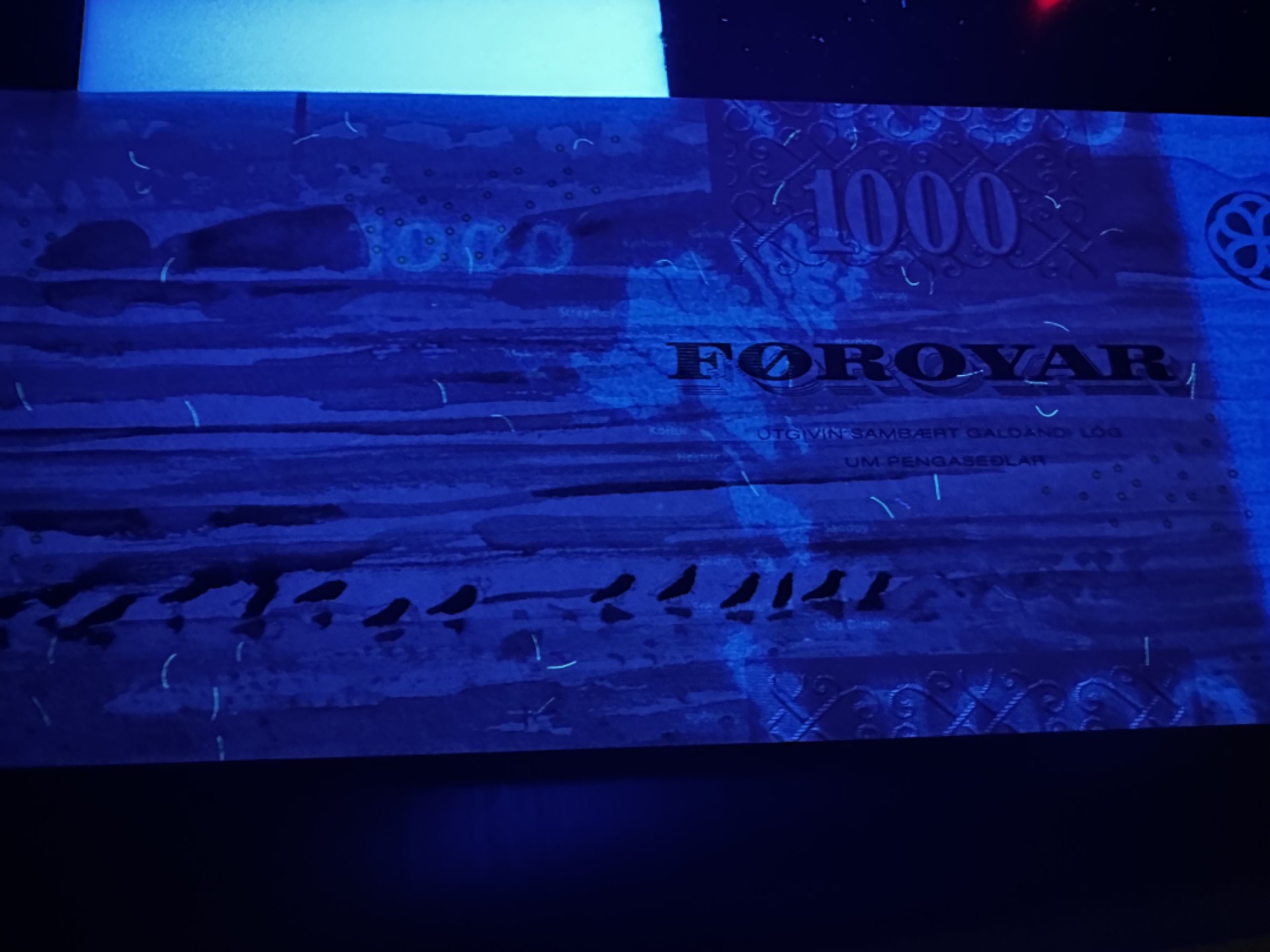 《外钞收藏家》第二百七十一期（连拍第二场） 法罗群岛1000克朗 全新 应该是荧光反应