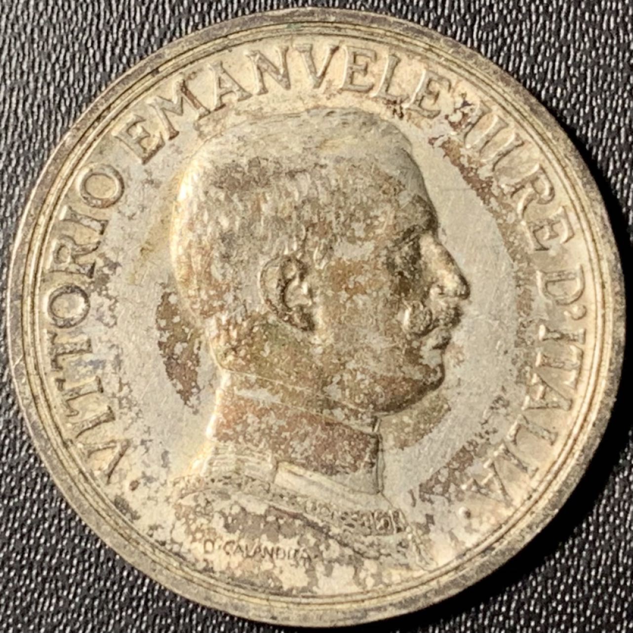 紫瑗钱币——第315期拍卖 意大利 1916年 伊曼纽尔三世 马拉车 2里拉 10克 0.835银