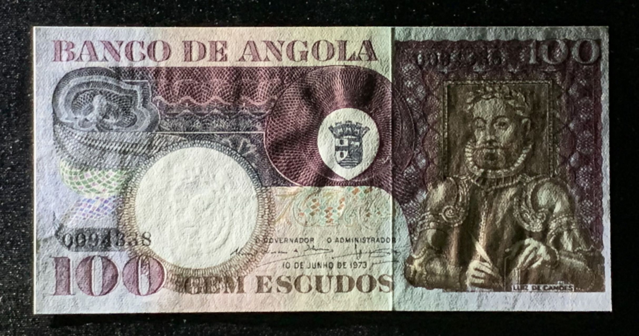 紫瑗钱币——第272期拍卖—纸币场 葡属安哥拉 1973年 100埃斯库多 UNC