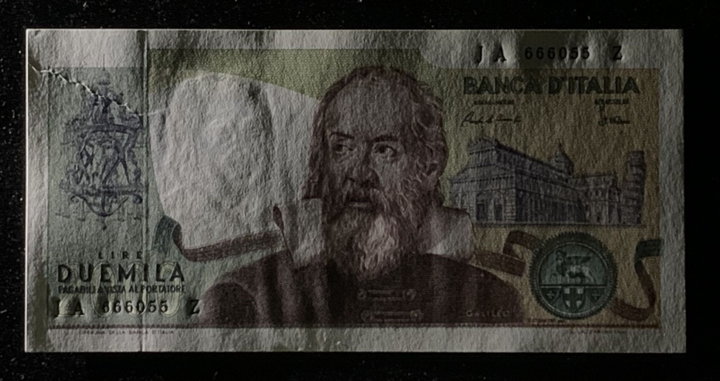 紫瑗钱币——第272期拍卖—纸币场 【叠尾5】意大利 1973年 伽利略 2000里拉  UNC