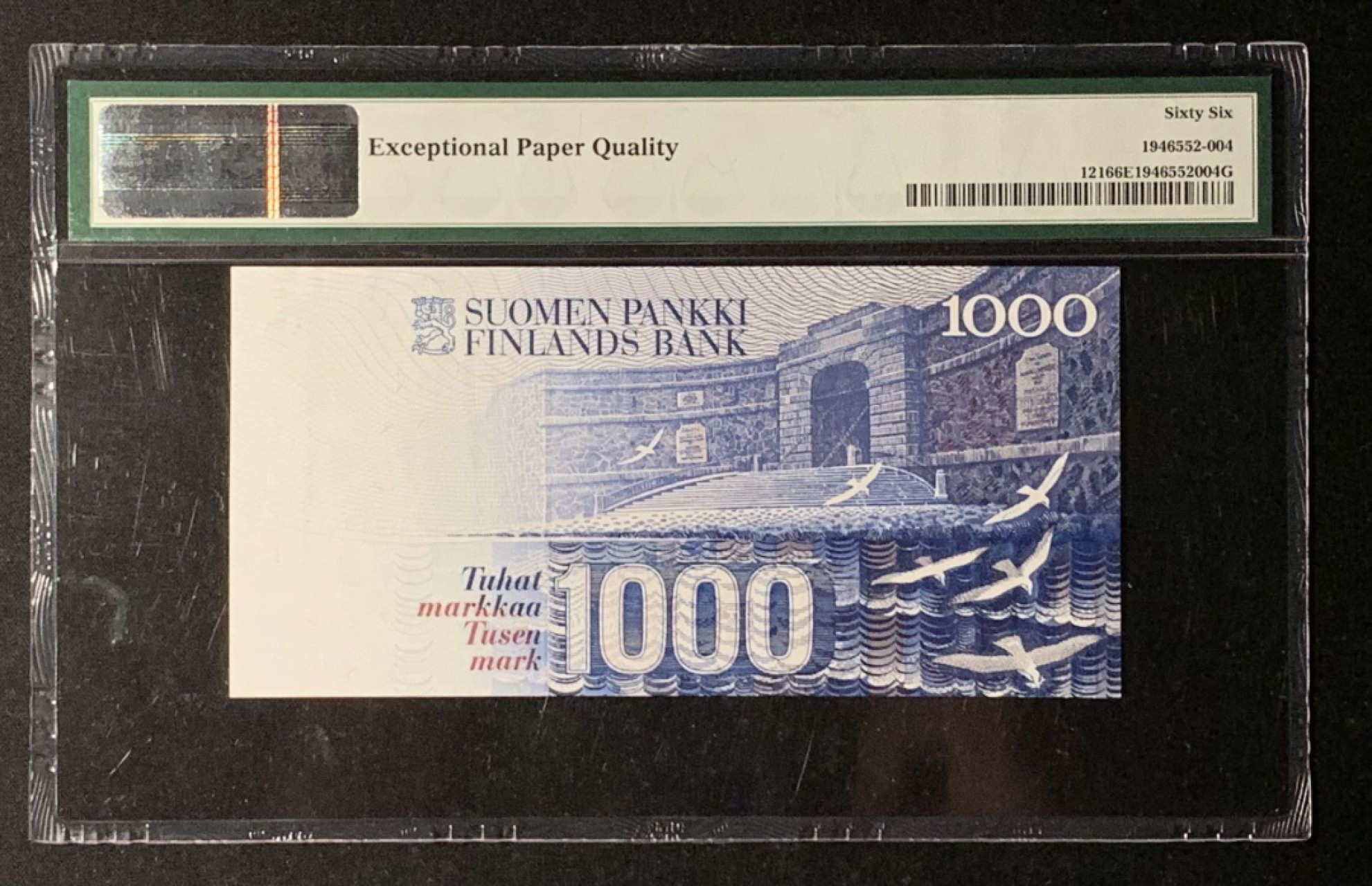 紫瑗钱币——第272期拍卖—纸币场 【豹子号2】芬兰 1991年 1000马克 PMG 66 EPQ