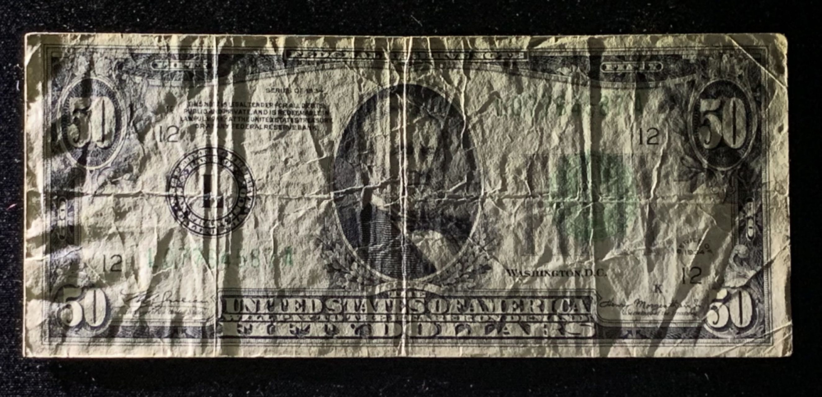 紫瑗钱币——第272期拍卖—纸币场 美国 1934年 旧金山 50美元 流通品