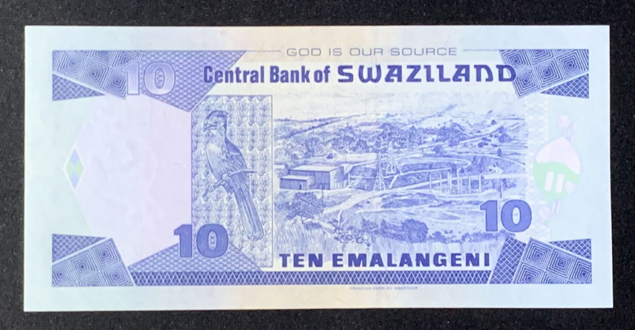 紫瑗钱币——第272期拍卖—纸币场 【叠尾2】斯威士兰 1995年 姆斯瓦蒂三世 10埃马兰吉尼 UNC