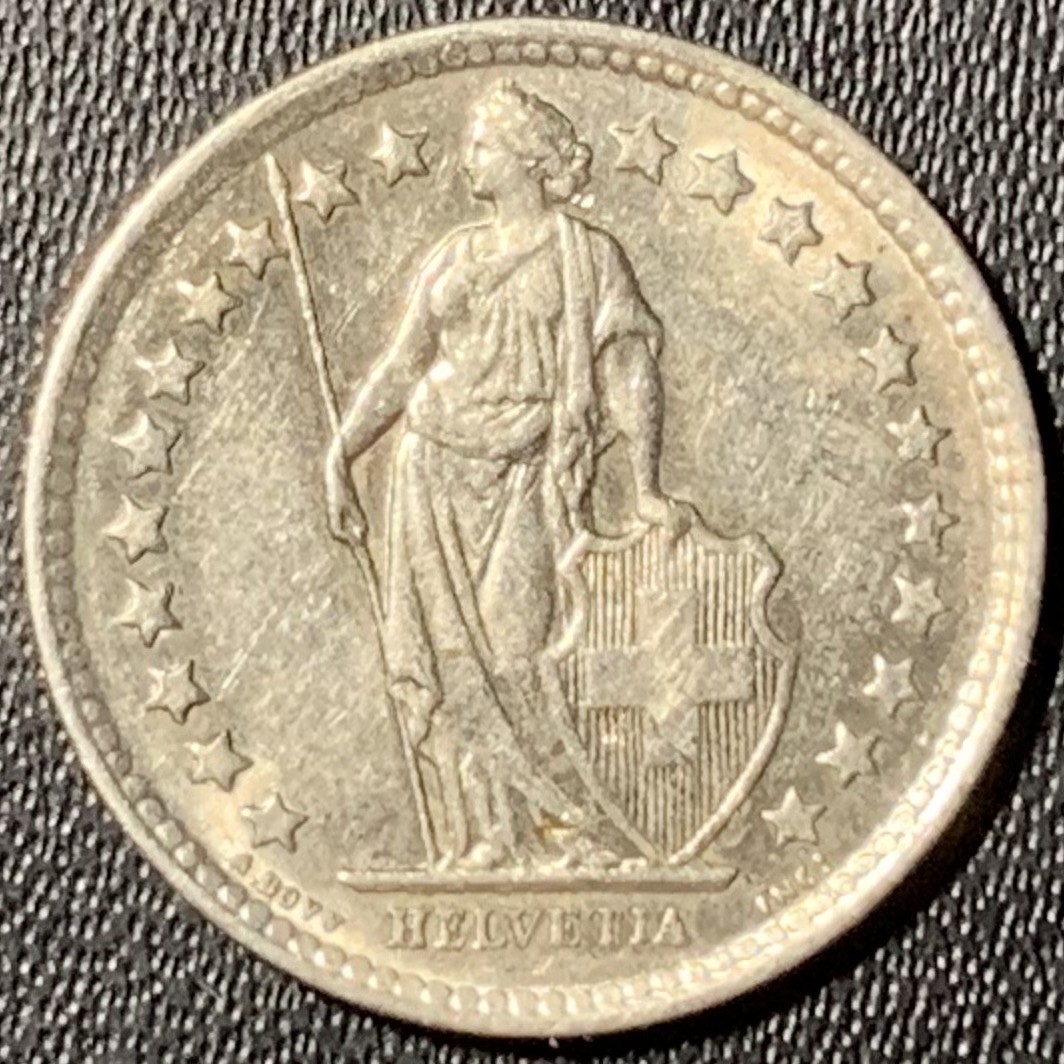 紫瑗钱币——第273期拍卖 瑞士 1962年 赫尔维蒂亚 1/2法郎 2.5克 0.835银 UNC