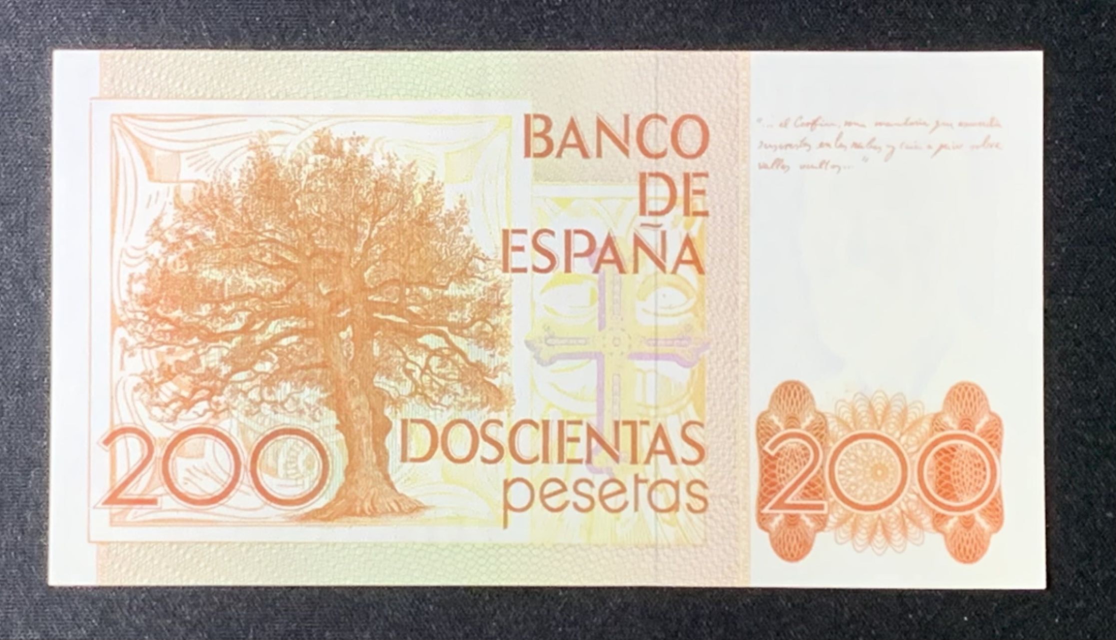 紫瑗钱币——第272期拍卖—纸币场 西班牙 1980(1984)年 利奥波多·加西德·拉斯阿拉斯 200比塞塔 UNC 