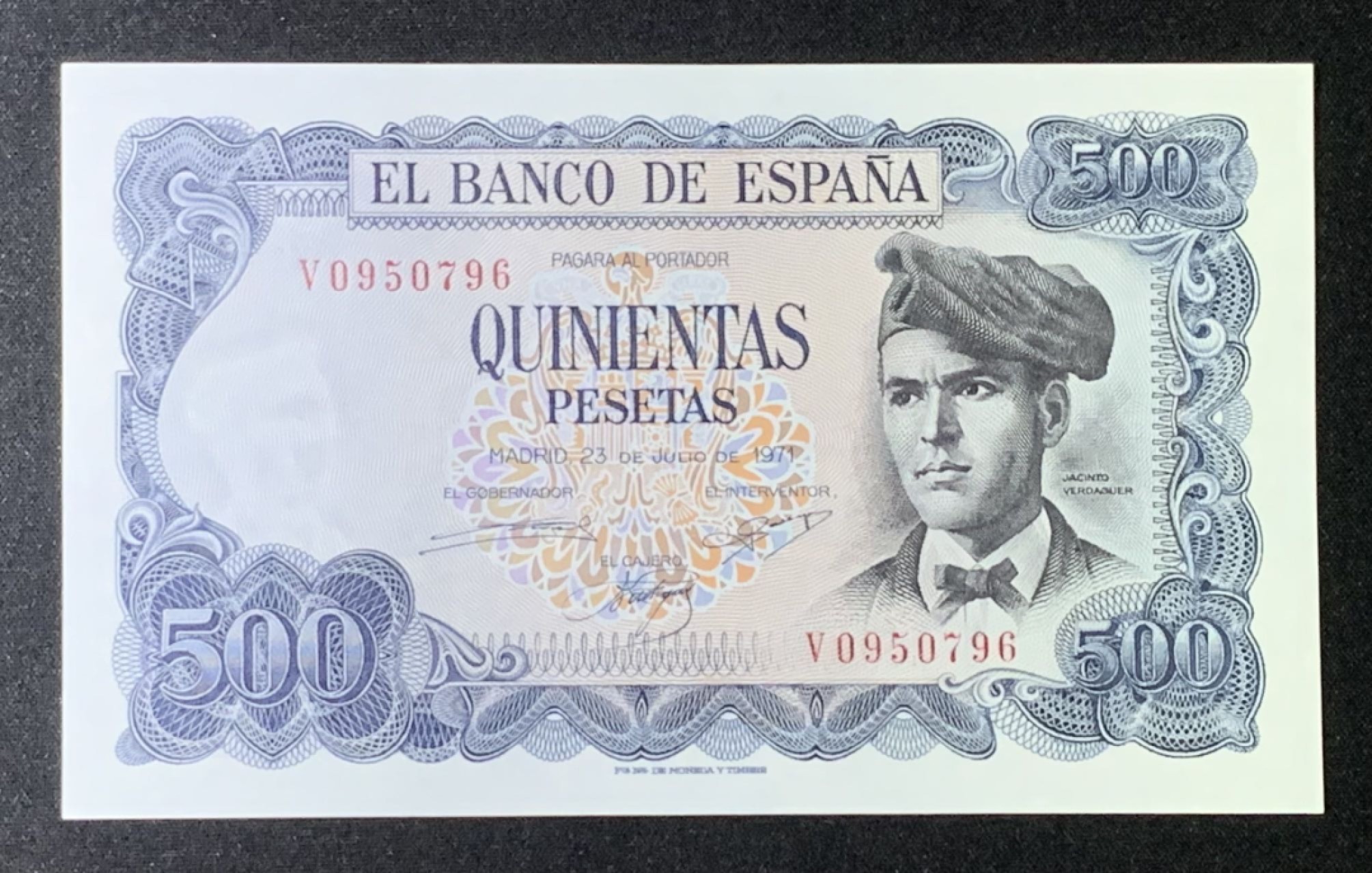 紫瑗钱币——第272期拍卖—纸币场 西班牙 1971年 (1973) 维达格尔 500比塞塔 UNC