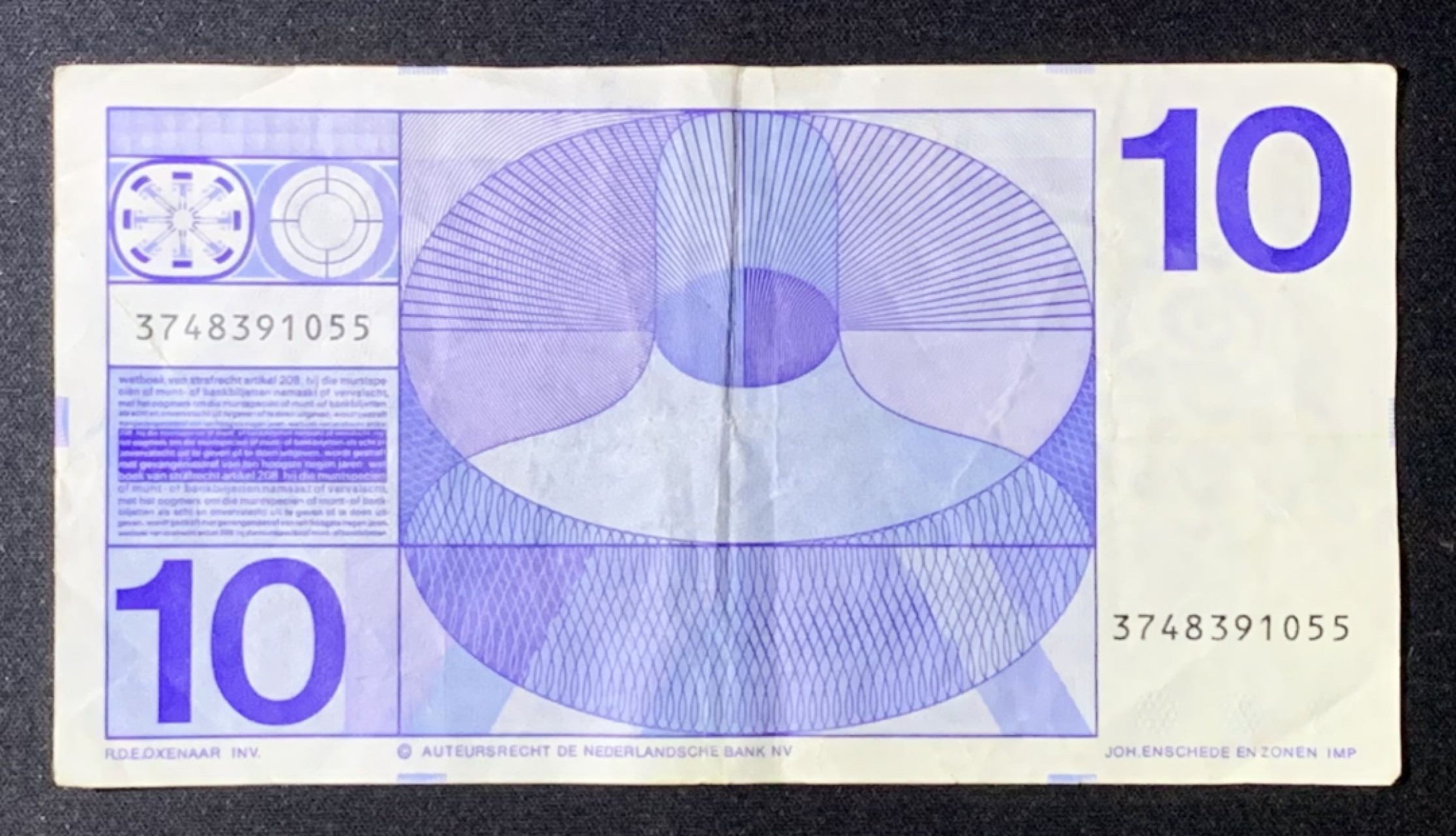 紫瑗钱币——第272期拍卖—纸币场 荷兰 1968年 人像版 10盾 流通品