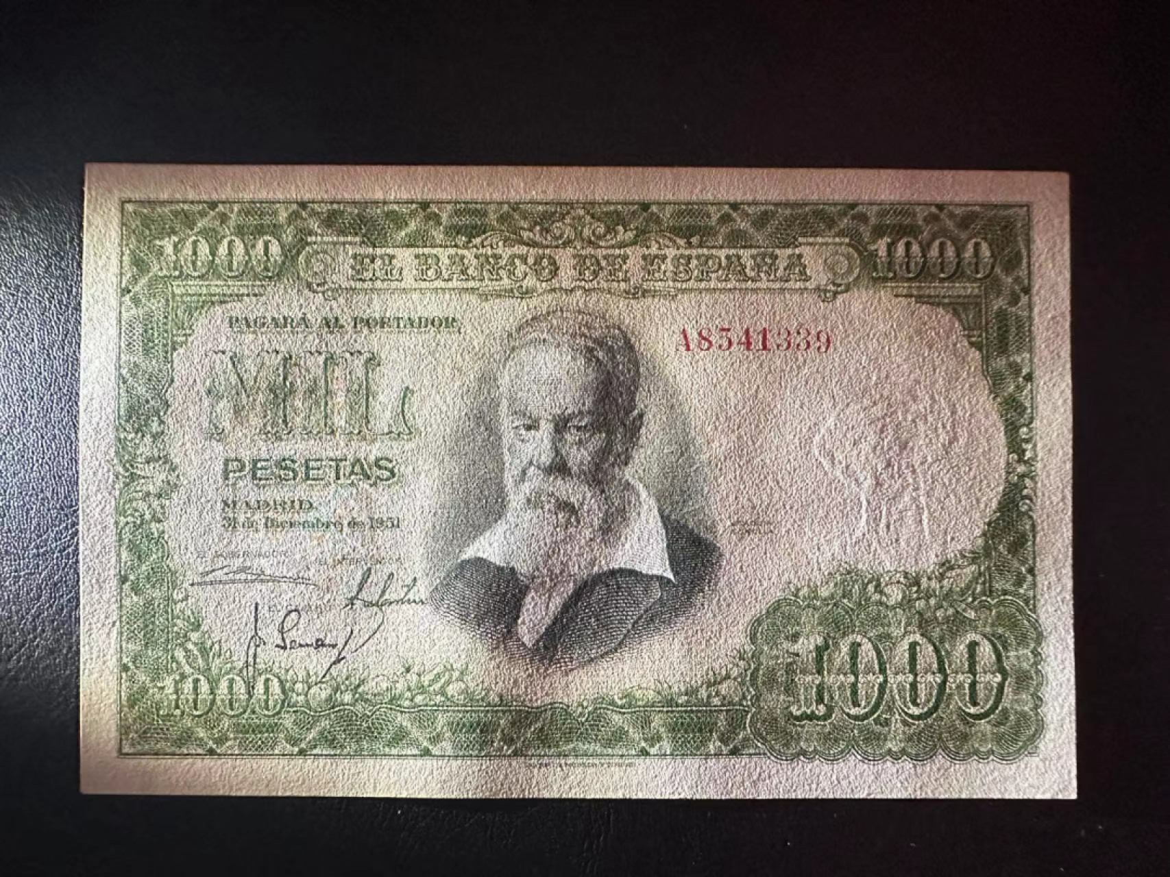 【Blue Auction】✨世界纸币精拍第327期——莫总专场XXI 西班牙 1951年1000比塞塔 AU品相 大华金 A冠