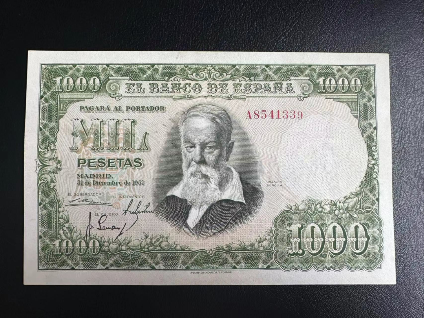 【Blue Auction】✨世界纸币精拍第327期——莫总专场XXI 西班牙 1951年1000比塞塔 AU品相 大华金 A冠