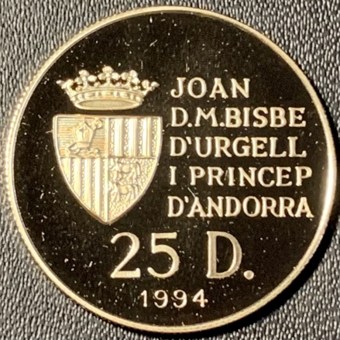 紫瑗钱币——第324期拍卖 安道尔 1994年 亚特兰大奥运会 网球 25第纳尔 7.77克 0.583金 精制