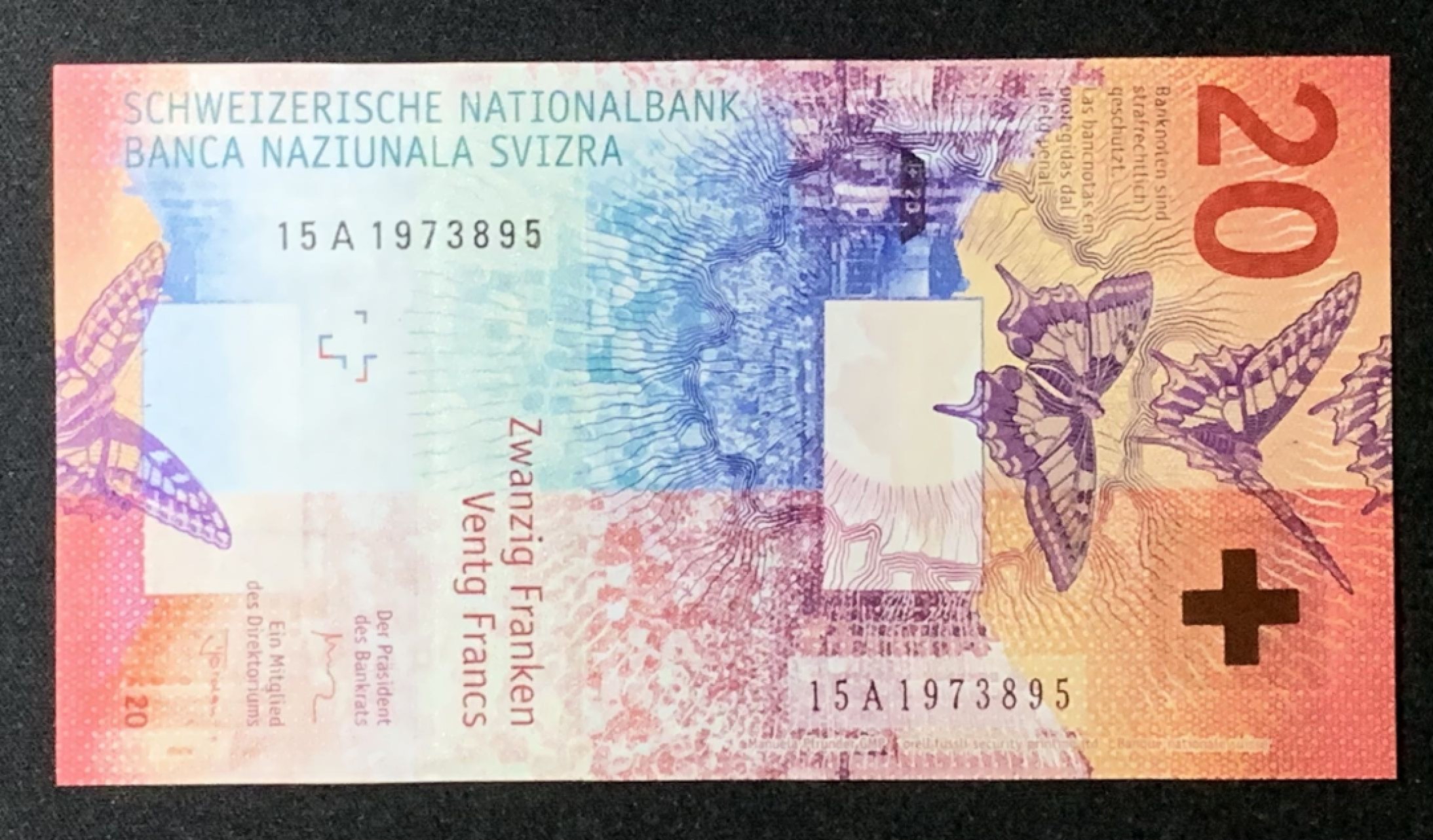 紫瑗钱币——第272期拍卖—纸币场 【初版】瑞士 2015年 手版 20法郎 UNC
