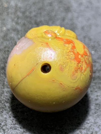 精美亚光冰飘糖心料战国红玛瑙手工俏色巧雕灯笼鱼珠子一颗！ 精美亚光冰飘糖心料战国红玛瑙手工俏色巧雕灯笼鱼珠子一颗！