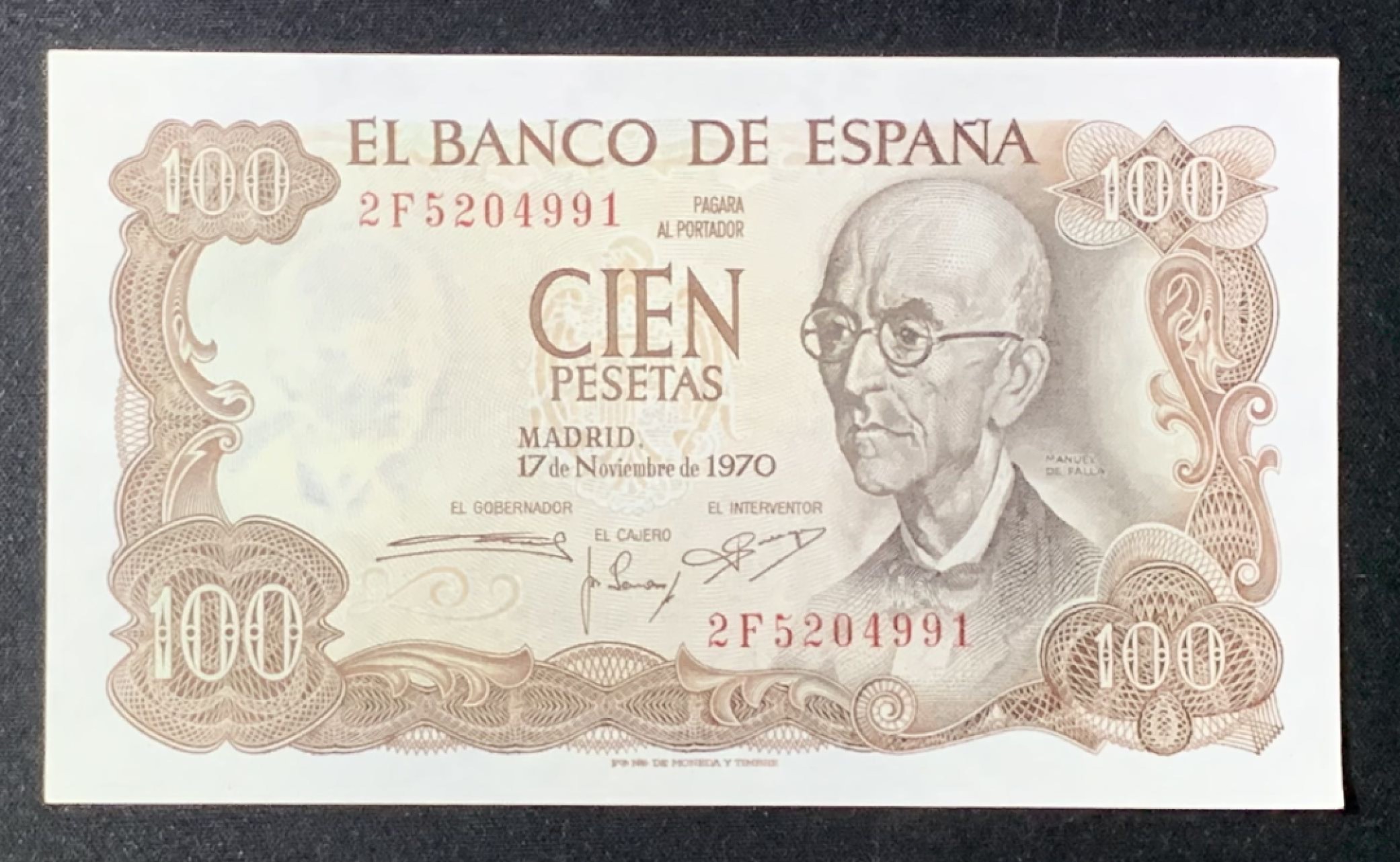 紫瑗钱币——第272期拍卖—纸币场 西班牙 1970(1974)年 100比塞塔 UNC 