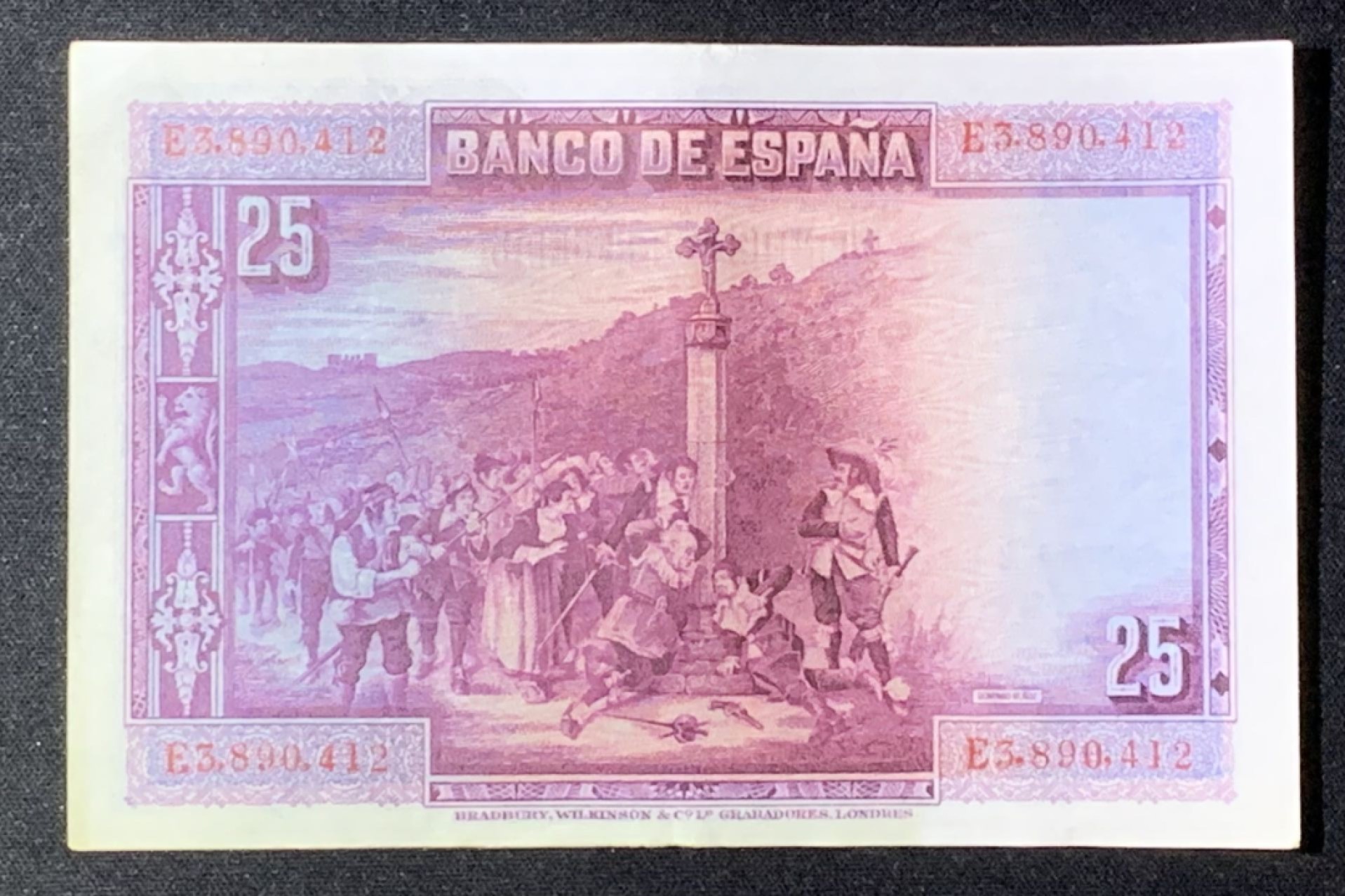 紫瑗钱币——第272期拍卖—纸币场 西班牙 1928年 卡尔德隆 25比塞塔 UNC-