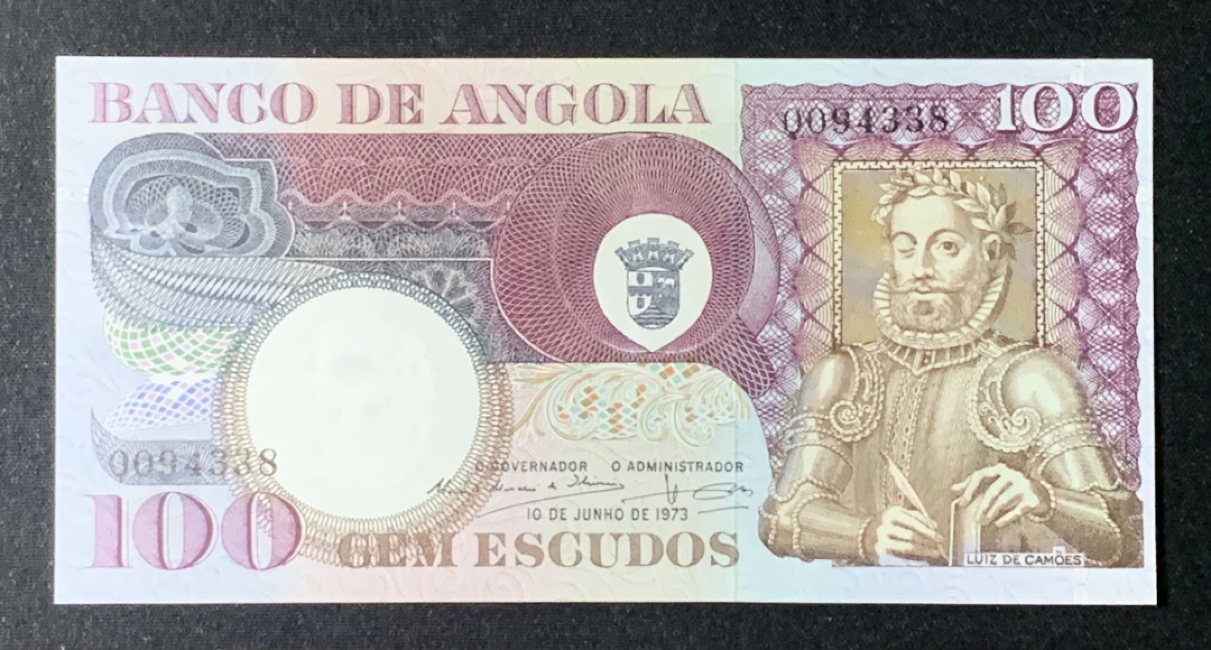 紫瑗钱币——第272期拍卖—纸币场 葡属安哥拉 1973年 100埃斯库多 UNC