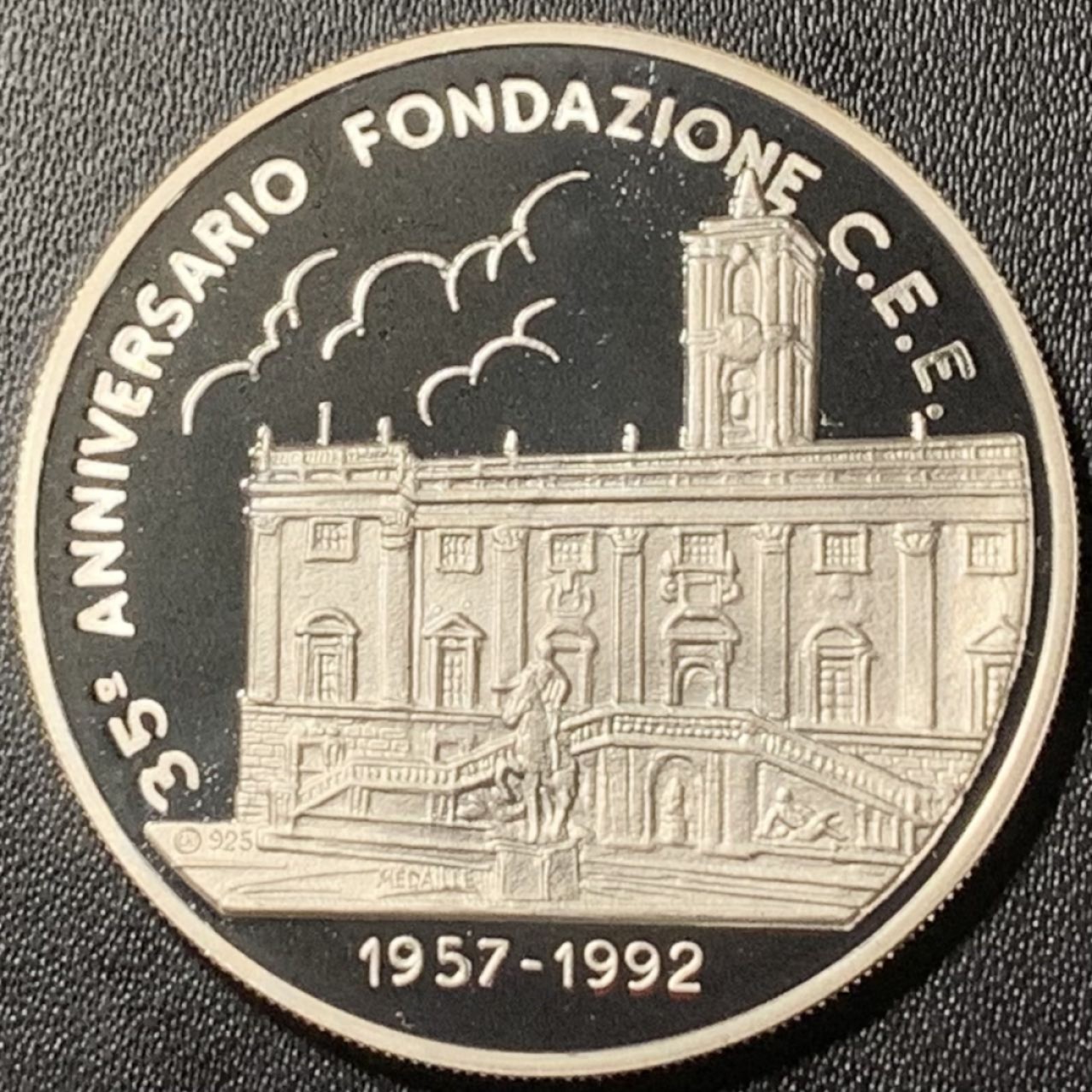 紫瑗钱币——第273期拍卖 意大利 1992年 欧洲经济共同体成立35年 1埃居 25克 0.925银 精制