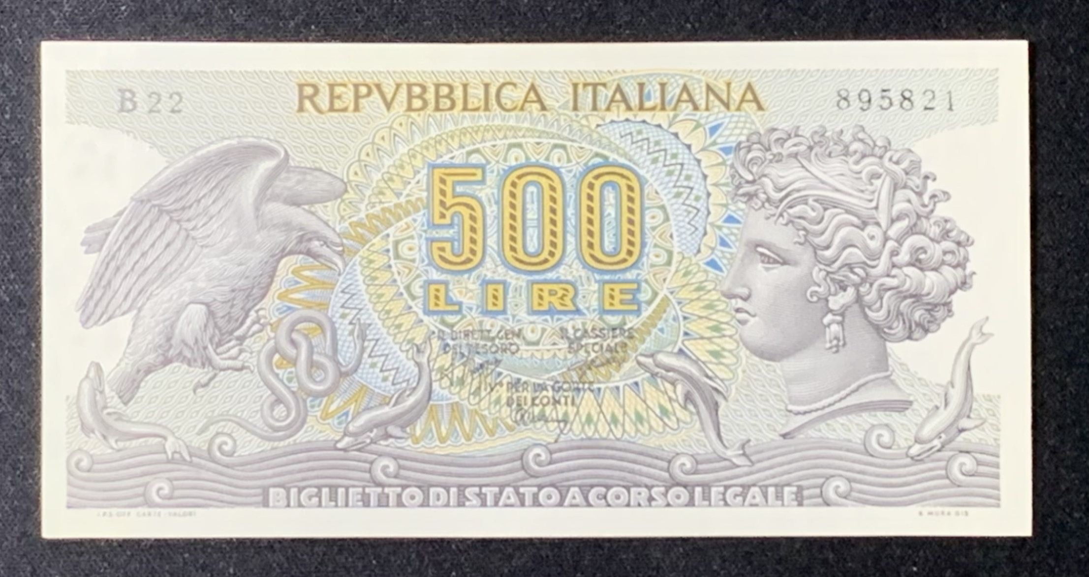 紫瑗钱币——第272期拍卖—纸币场 意大利 1970年 小仙女 500里拉 UNC