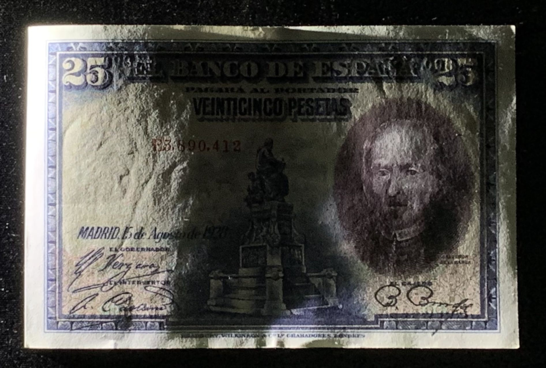 紫瑗钱币——第272期拍卖—纸币场 西班牙 1928年 卡尔德隆 25比塞塔 UNC-