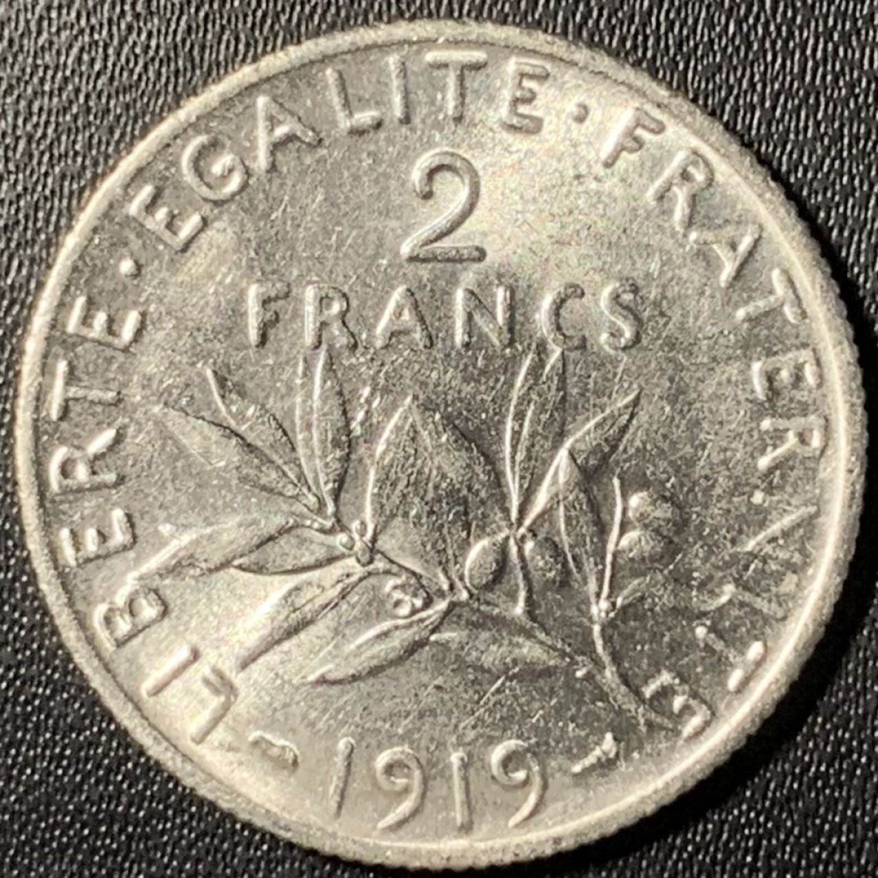 紫瑗钱币——第273期拍卖 法国 1919年 播种女神 2法郎 10克 0.835银 UNC