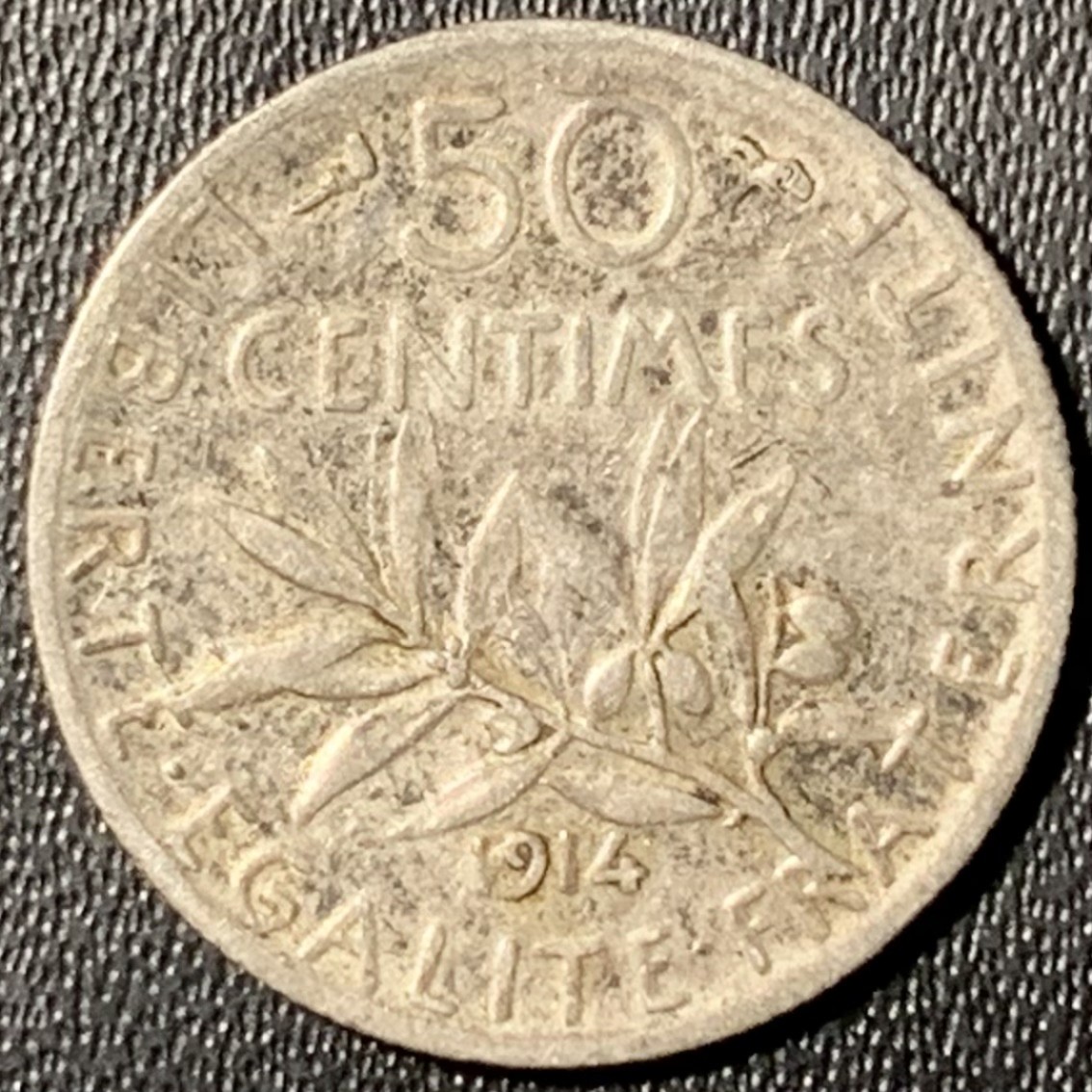 紫瑗钱币——第273期拍卖 法国 1914年 播种女神 50分 2.5克 0.835银