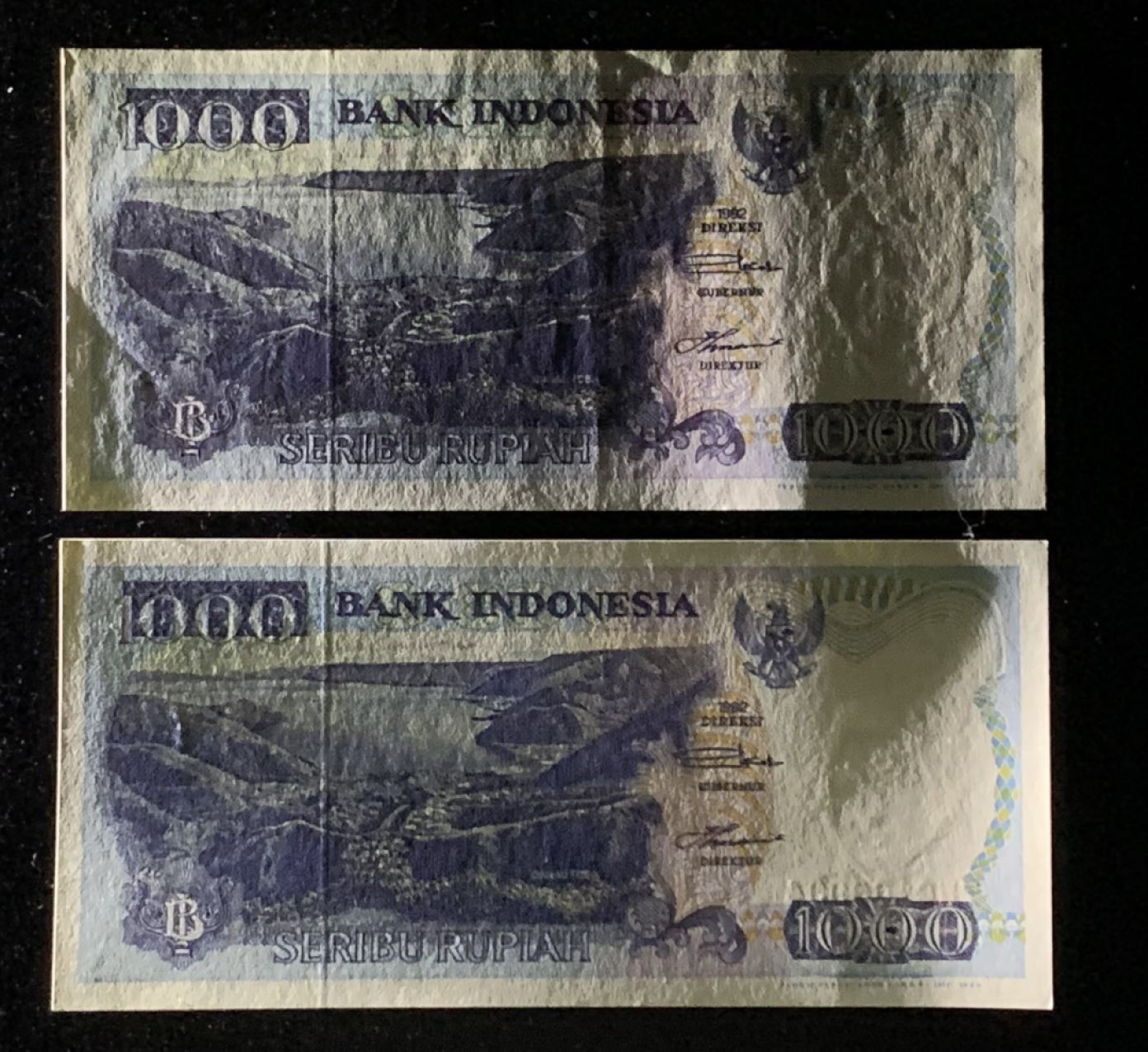 紫瑗钱币——第272期拍卖—纸币场 印度尼西亚 1992年 多巴湖 1000卢比 2枚一组 UNC 