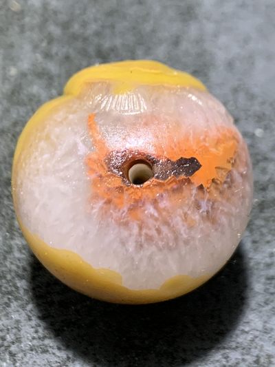 精美亚光冰飘糖心料战国红玛瑙手工俏色巧雕灯笼鱼珠子一颗！ 精美亚光冰飘糖心料战国红玛瑙手工俏色巧雕灯笼鱼珠子一颗！