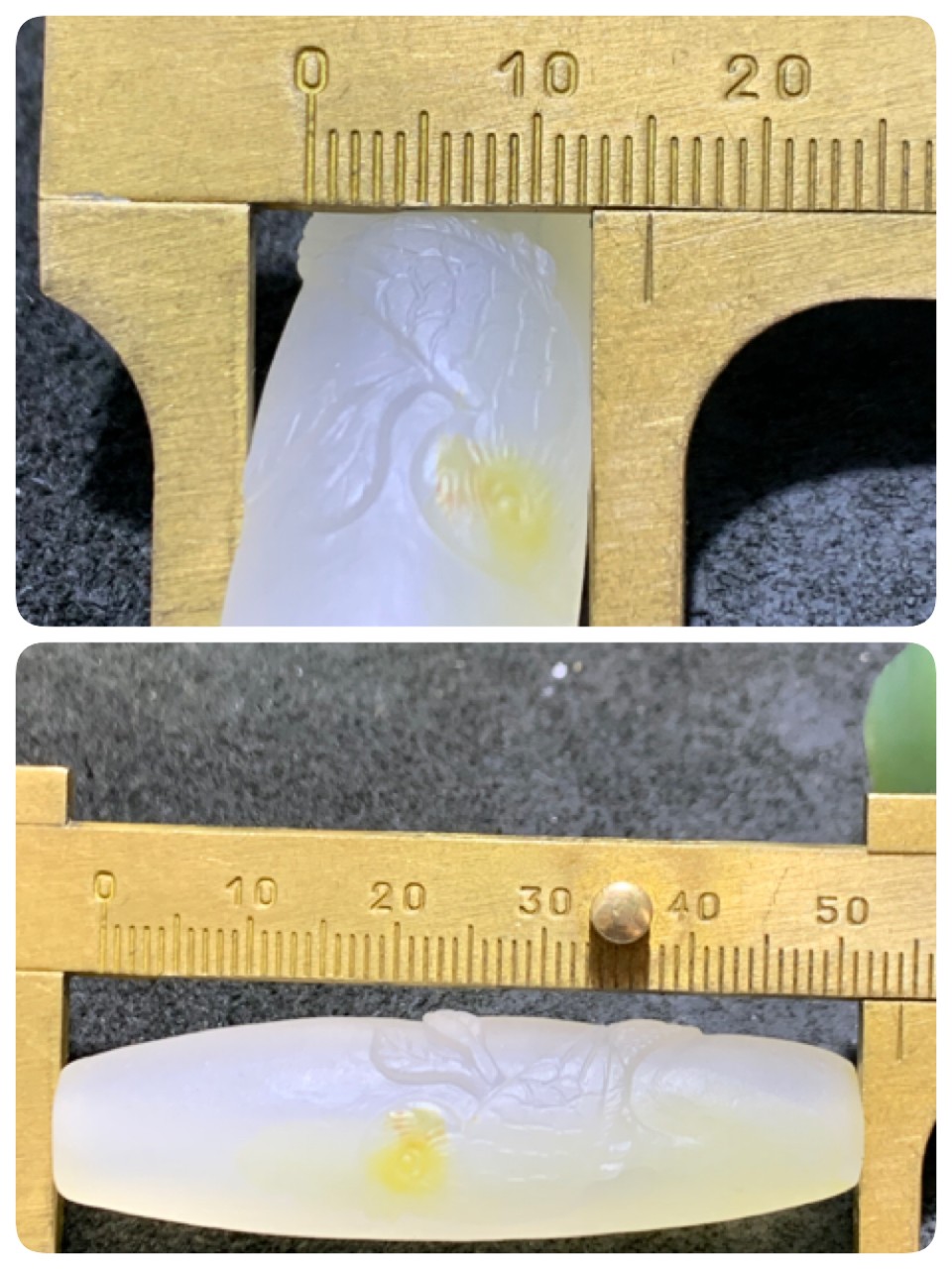 精美亚光高玉化海洋玉髓手工俏色巧雕鹦鹉大桶珠一个！