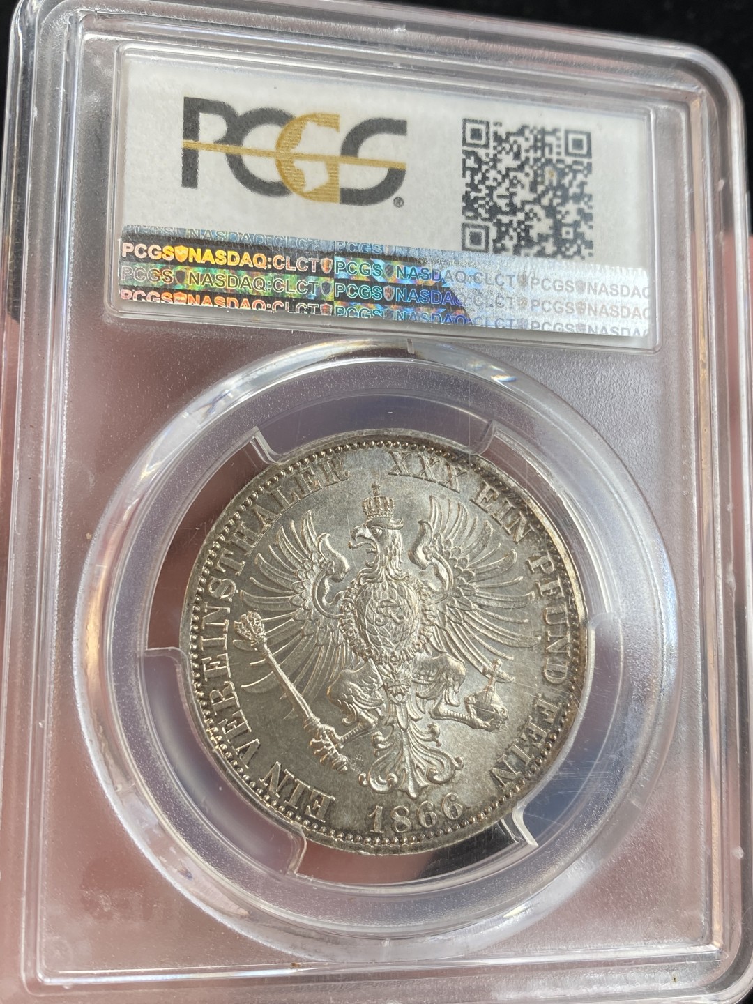万国钱币拍卖第009期（万国白金之夜） PCGS MS65 1866年普鲁士普奥战争胜利泰勒，一步到位的品相。