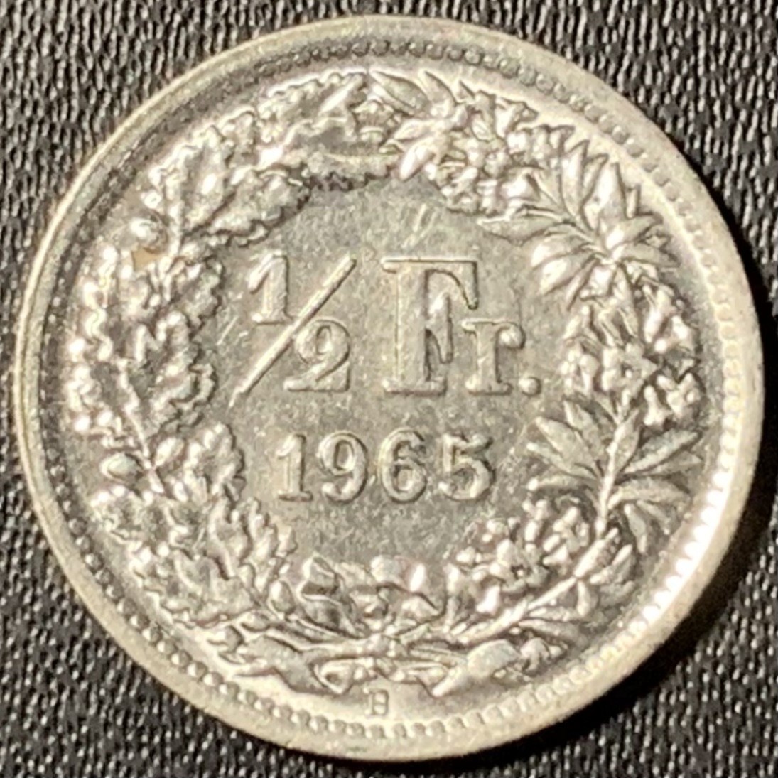 紫瑗钱币——第273期拍卖 瑞士 1965年 赫尔维蒂亚 1/2法郎 2.5克 0.835银 UNC