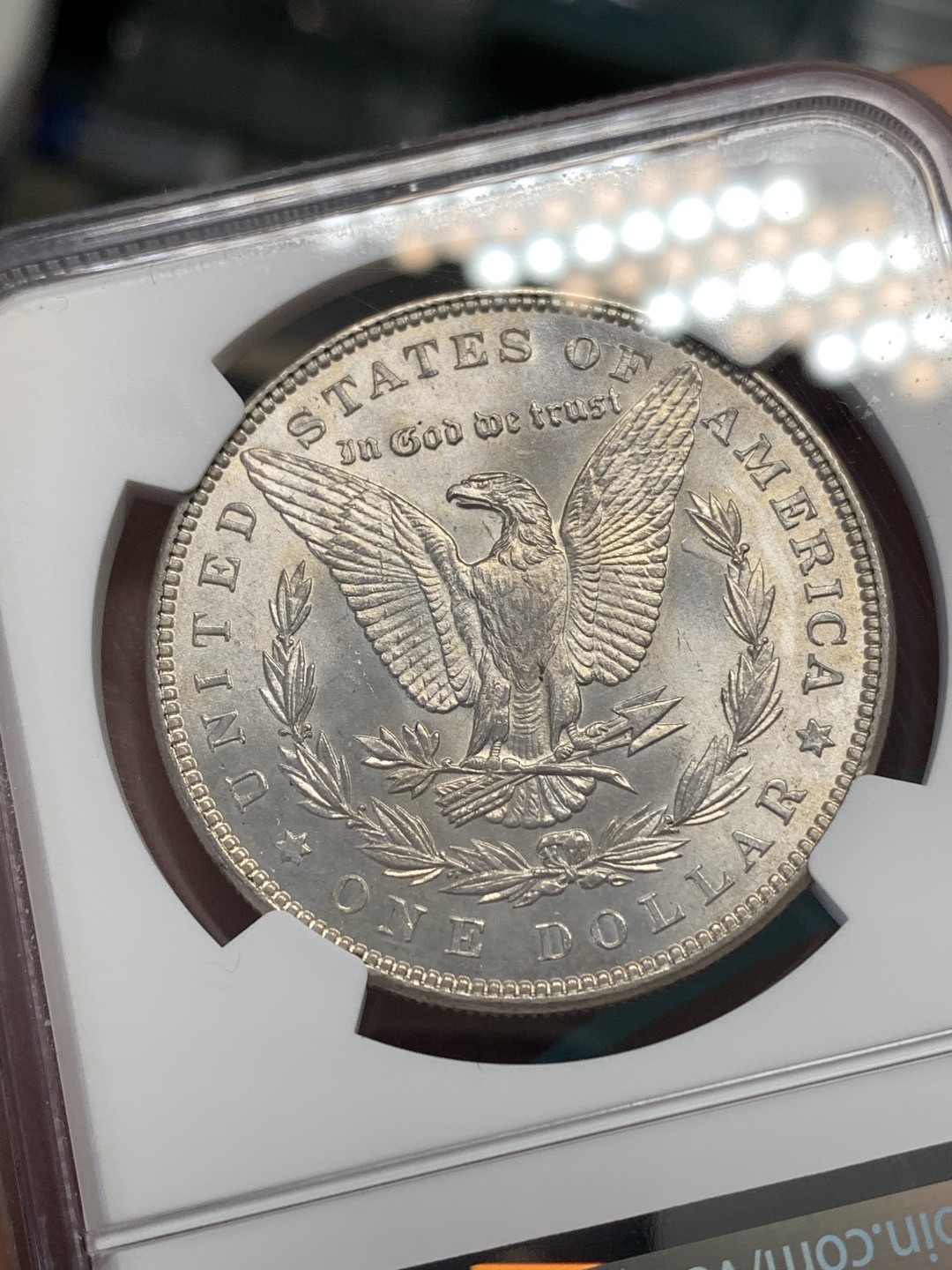 《竞宝斋》第169场-周日，周一2场 (全场包邮) NGC-MS63 美国1887年 摩根一元 原光好品