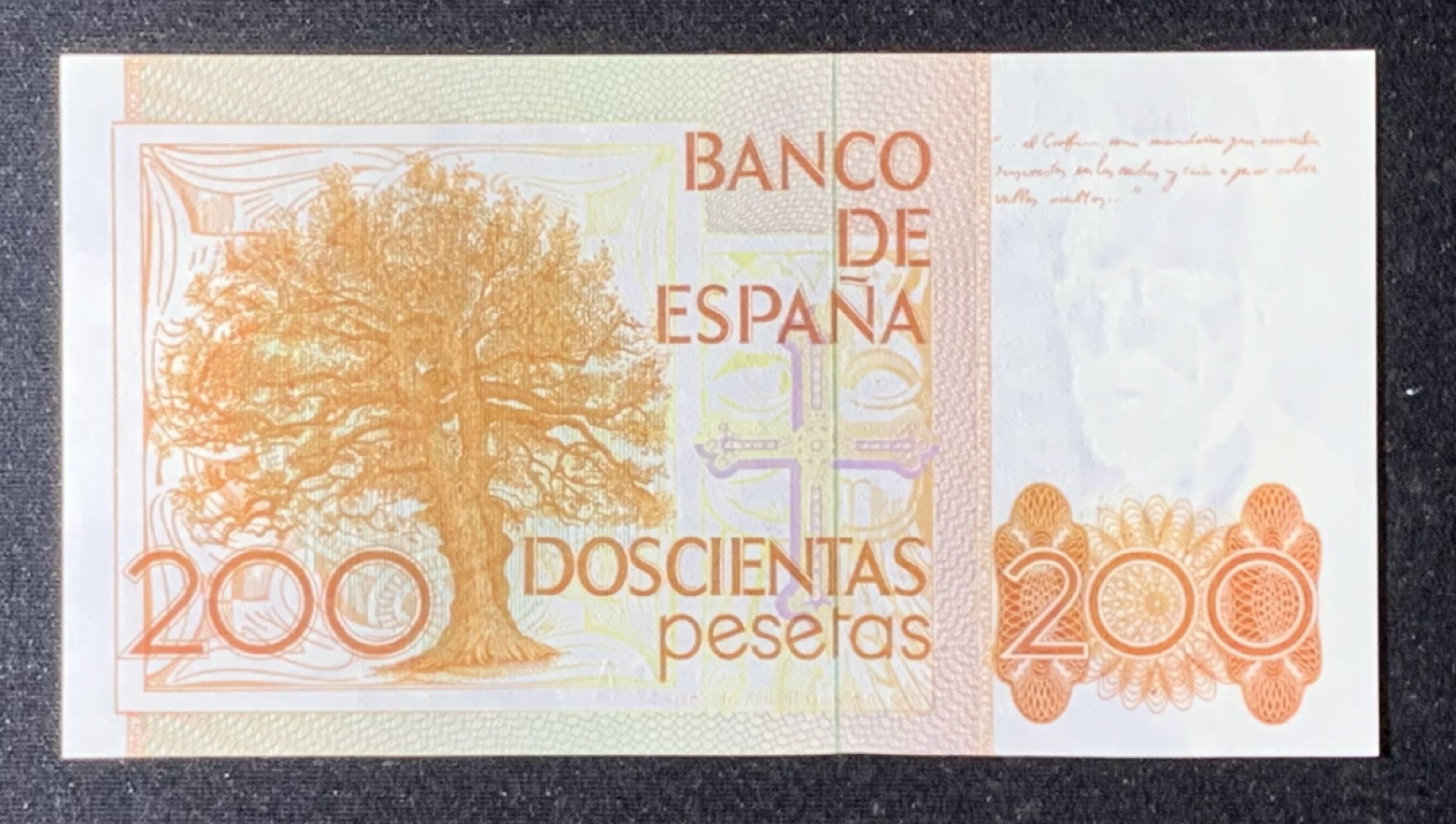 紫瑗钱币——第274期拍卖—纸币场 【叠尾】西班牙 1980(1984)年 利奥波多·加西德·拉斯阿拉斯 200比塞塔 UNC