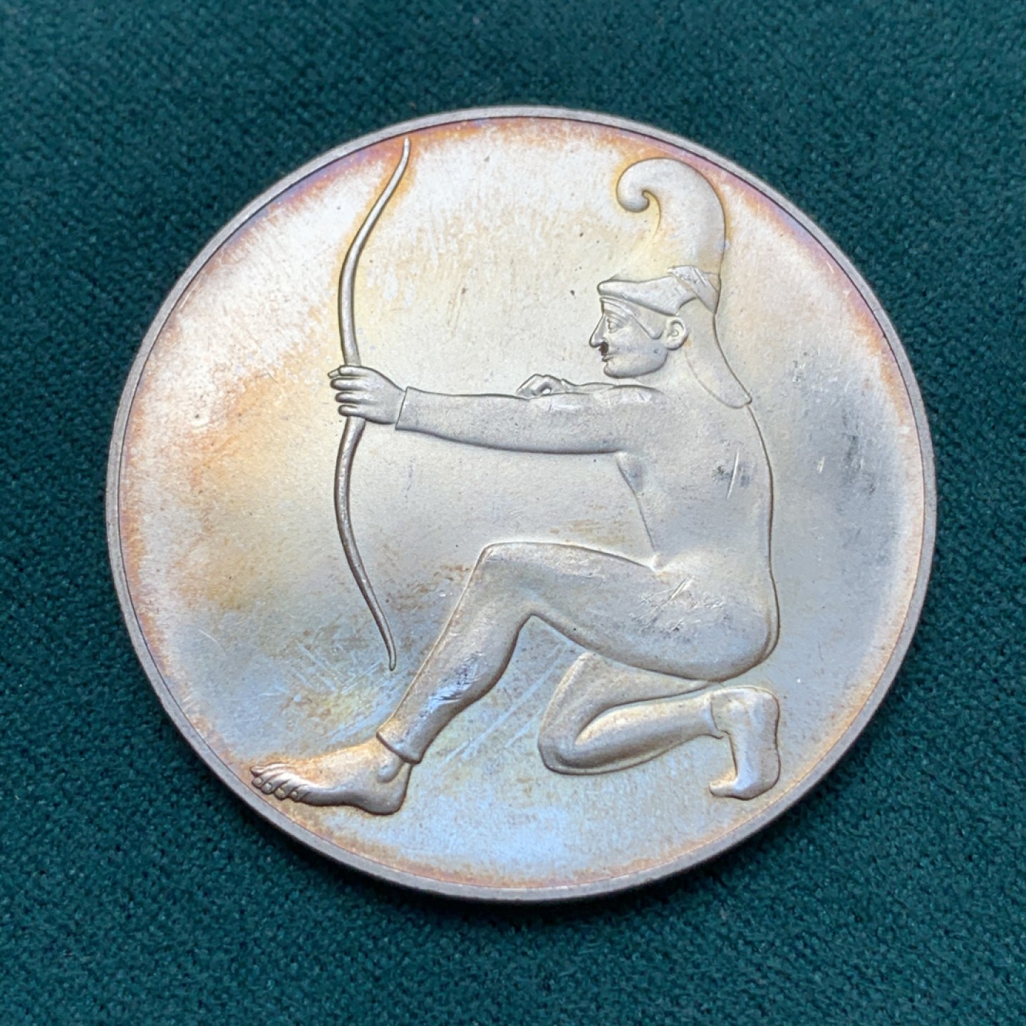 《竞宝斋》第169场-周日，周一2场 (全场包邮) 1972年 德国 慕尼黑 夏季奥林匹克运动会 银质奖牌 28.18克 40mm直径 925银 非常少