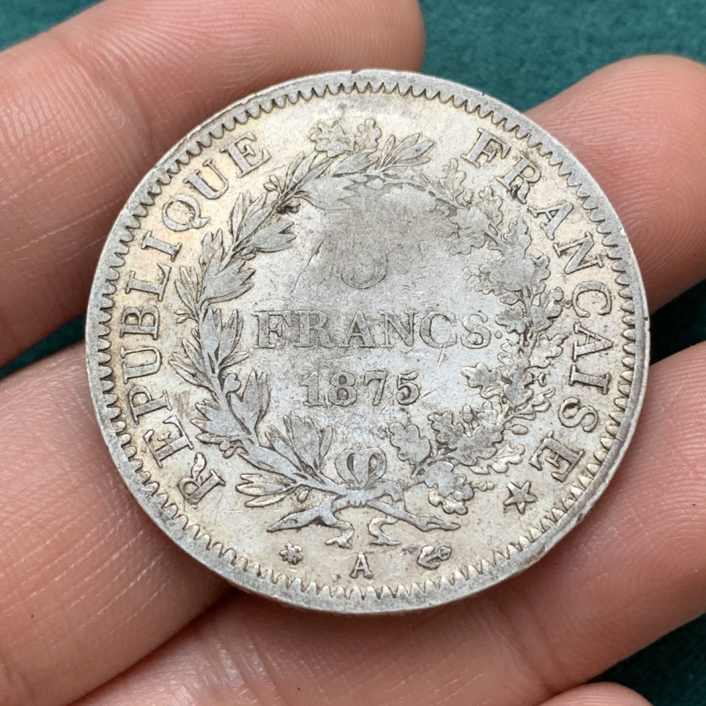 《竞宝斋》第169场-周日，周一2场 (全场包邮) 法国  大力神 1875 少见年份 原滋原味老包浆 状态不错 神像面挺好