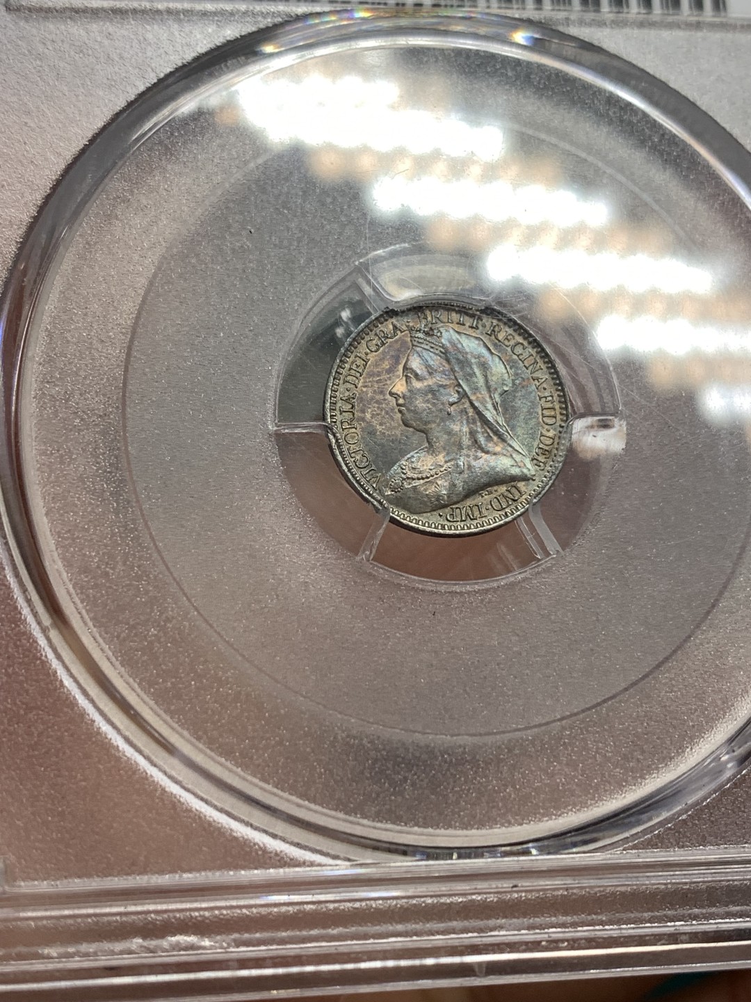 《竞宝斋》第169场-周日，周一2场 (全场包邮) PCGS PL66 英国1896年2便士银币 濯足币2D，发行量11000枚，深五彩包浆，P仅3枚更高