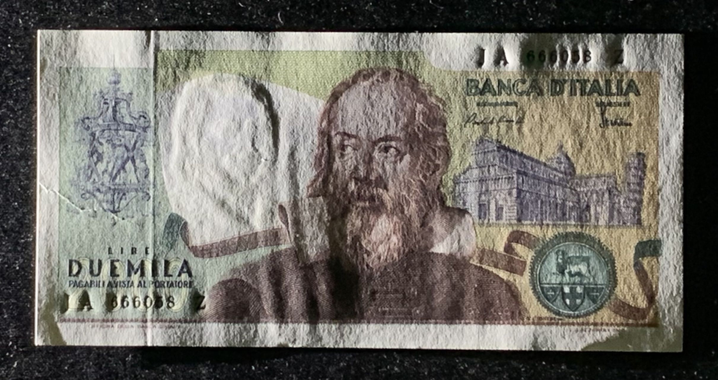 紫瑗钱币——第274期拍卖—纸币场 意大利 1973年 伽利略 2000里拉 好号 UNC