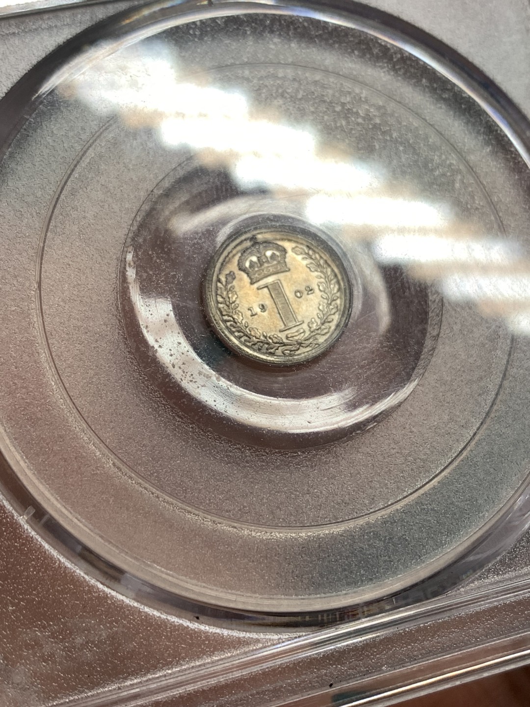 《竞宝斋》第169场-周日，周一2场 (全场包邮) PCGS PR62 英国1902年爱七 1便士银币 这个是精制套里的， 玫瑰金包浆