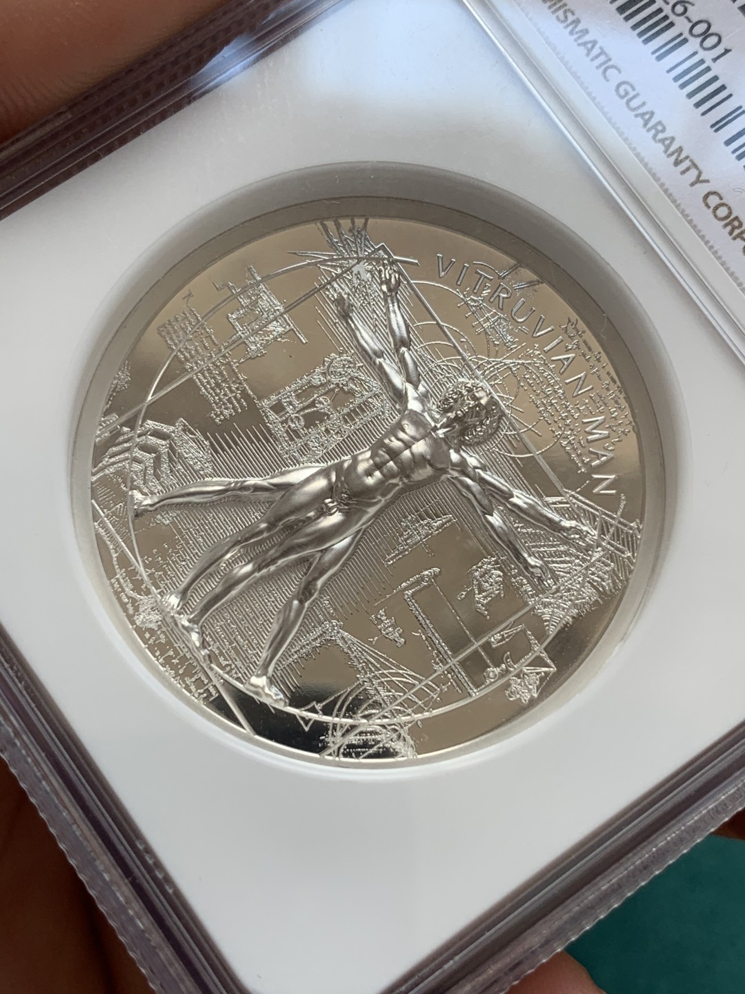 《竞宝斋》第169场-周日，周一2场 (全场包邮) NGC PF70UC 库克 2021达芬奇达芬奇维特鲁维亚人 X-ray黄金分割5元银币 发行量999枚 带盒子