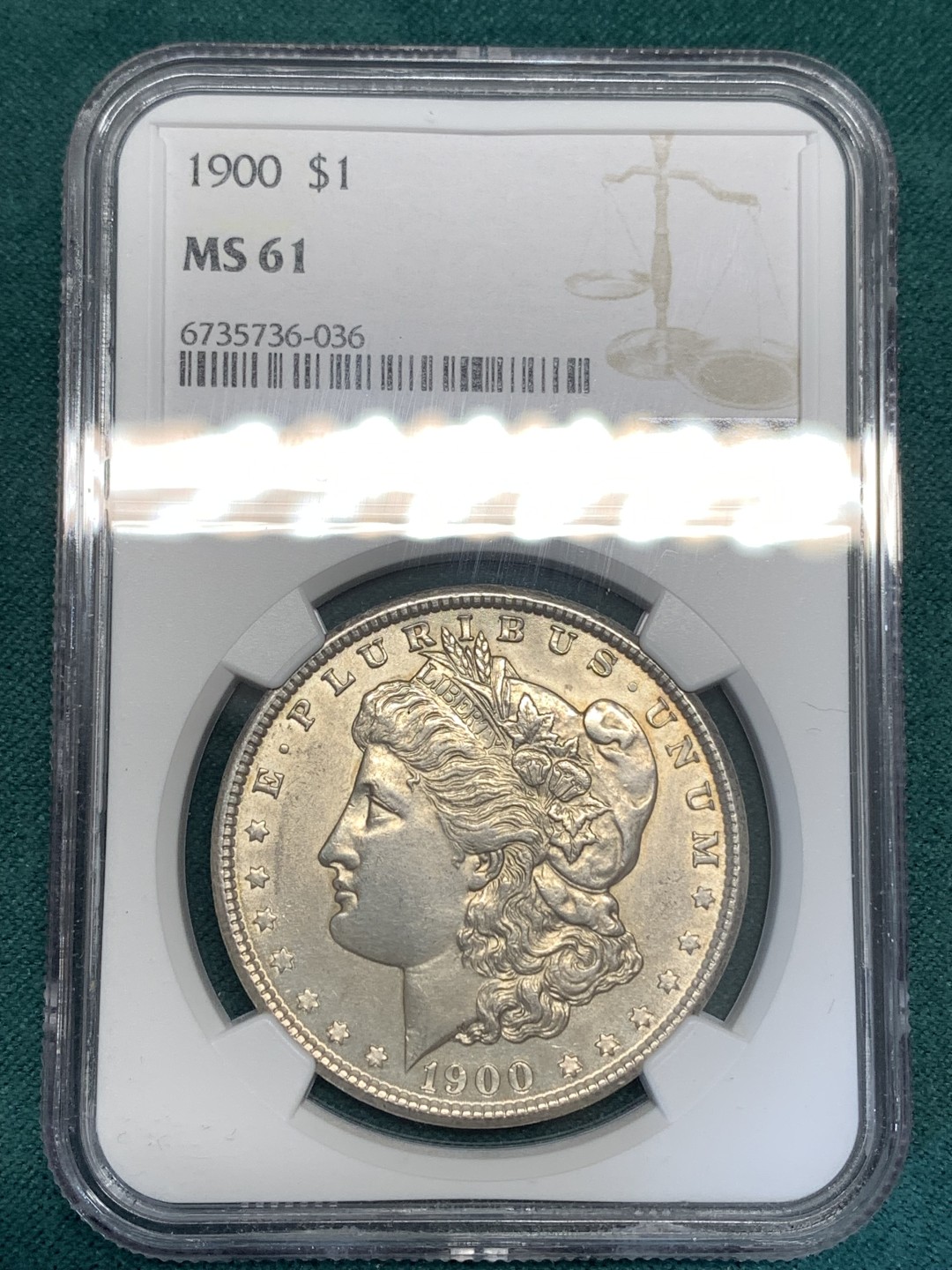 《竞宝斋》第169场-周日，周一2场 (全场包邮) NGC-MS61 美国1900年 摩根一元 原光好品