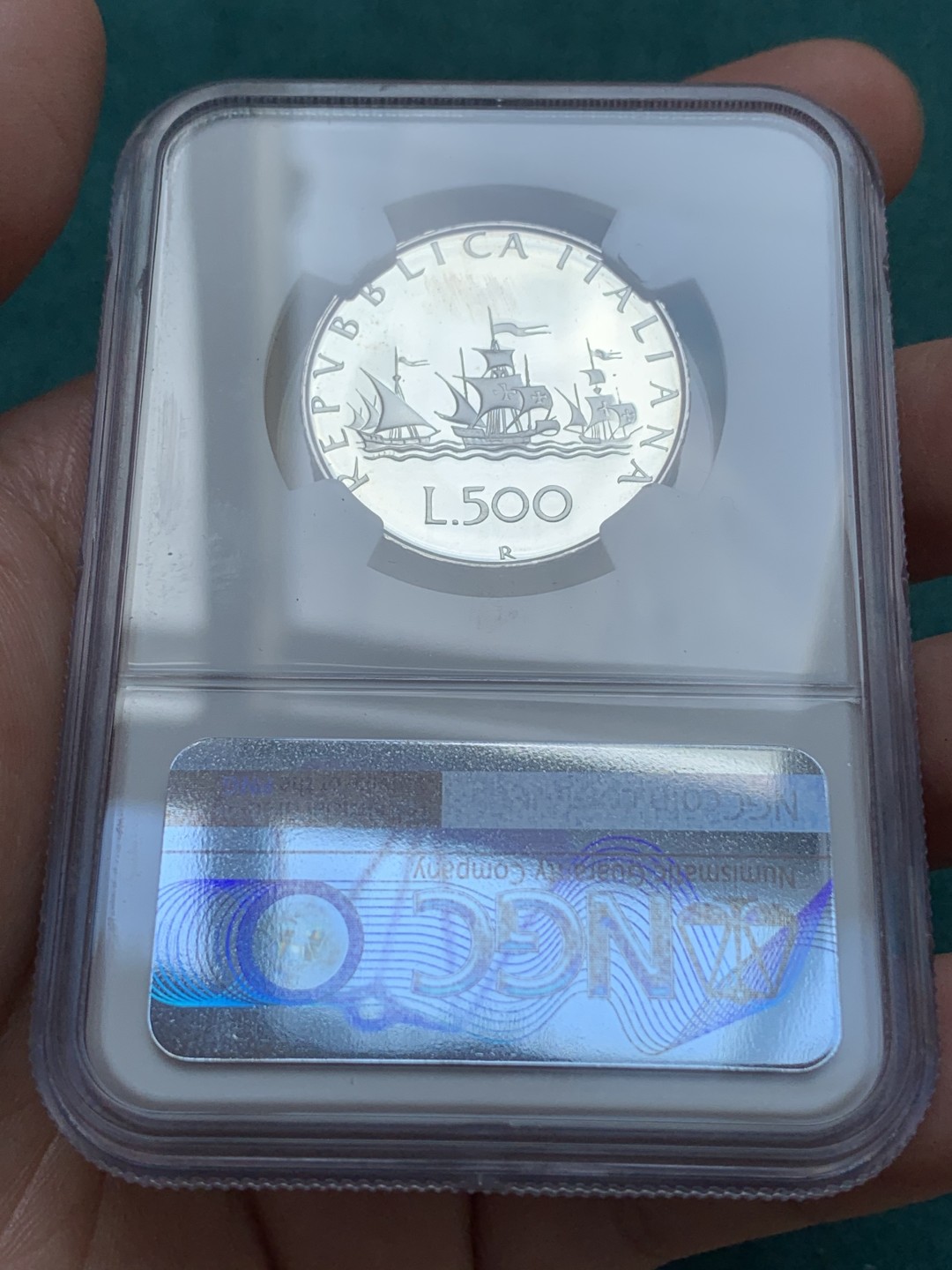 《竞宝斋》第169场-周日，周一2场 (全场包邮) NGC PF68UC 意大利 1985 精制套币 帆船已入盒，共2枚银币 状态难得