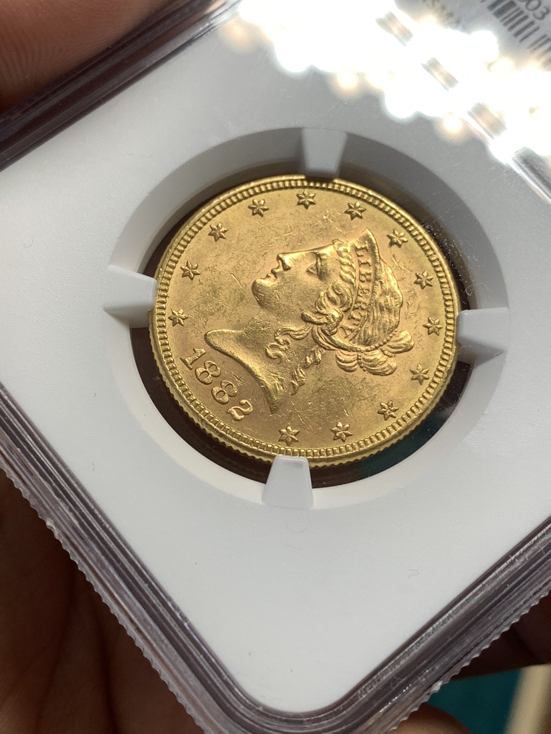 《竞宝斋》第169场-周日，周一2场 (全场包邮) NGC MS60 1882年美国自由女神10美元金币 16.718克 900金 直径27MM 厚2MM