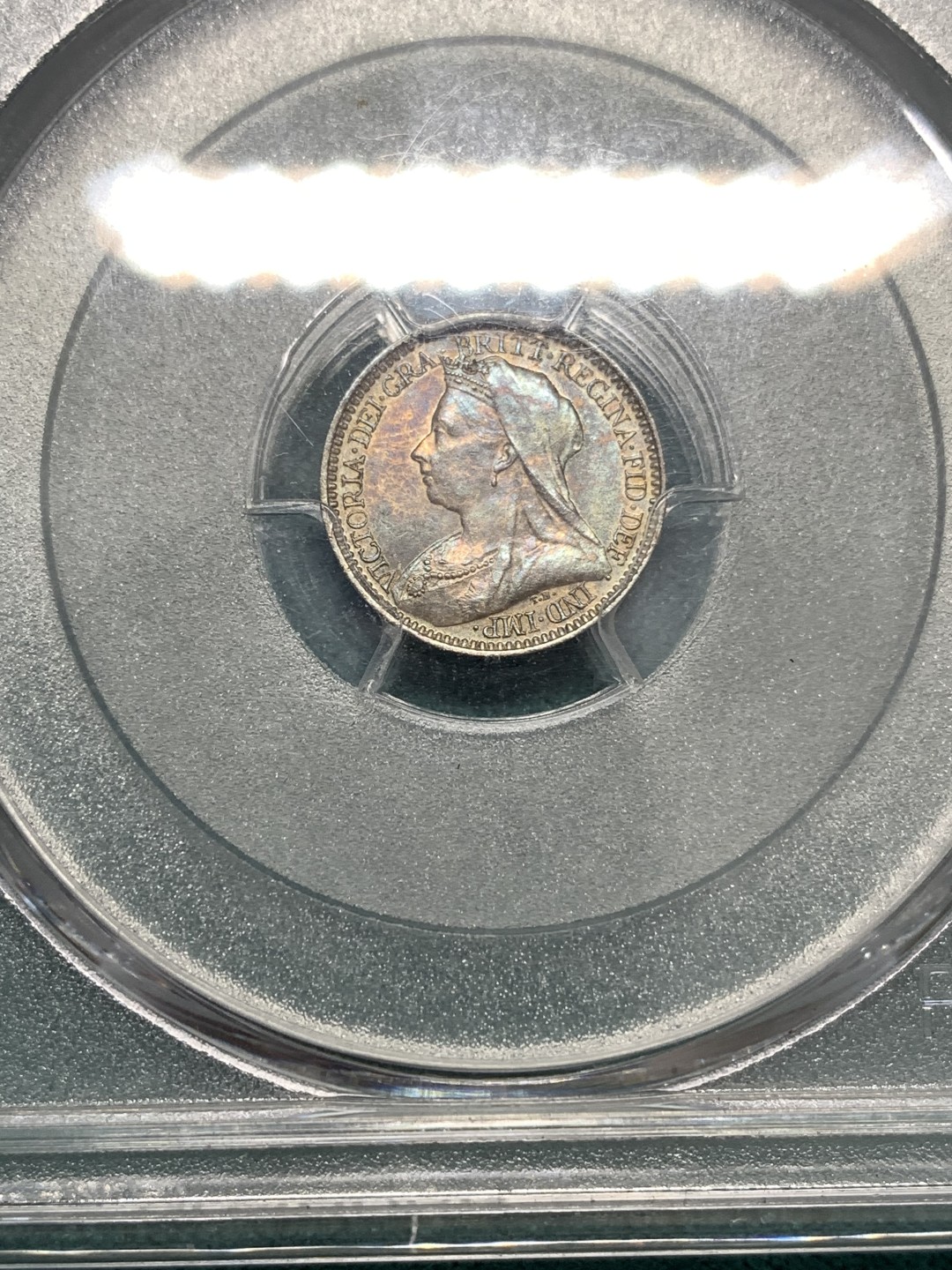 《竞宝斋》第169场-周日，周一2场 (全场包邮) PCGS PL66 英国1896年2便士银币 濯足币2D，发行量11000枚，深五彩包浆，P仅3枚更高
