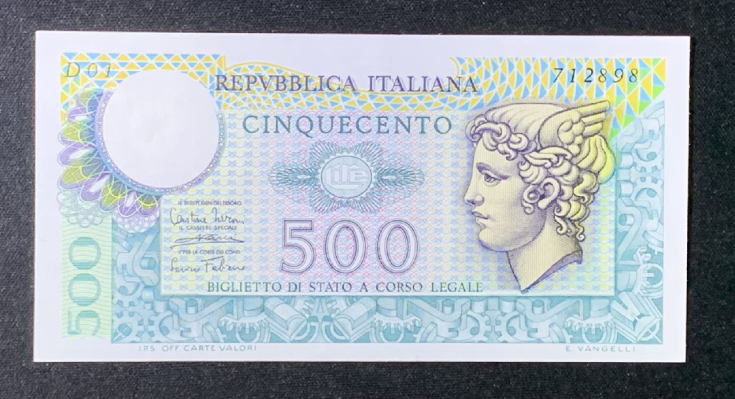 紫瑗钱币——第274期拍卖—纸币场 意大利 1974年 小仙女 500里拉 UNC